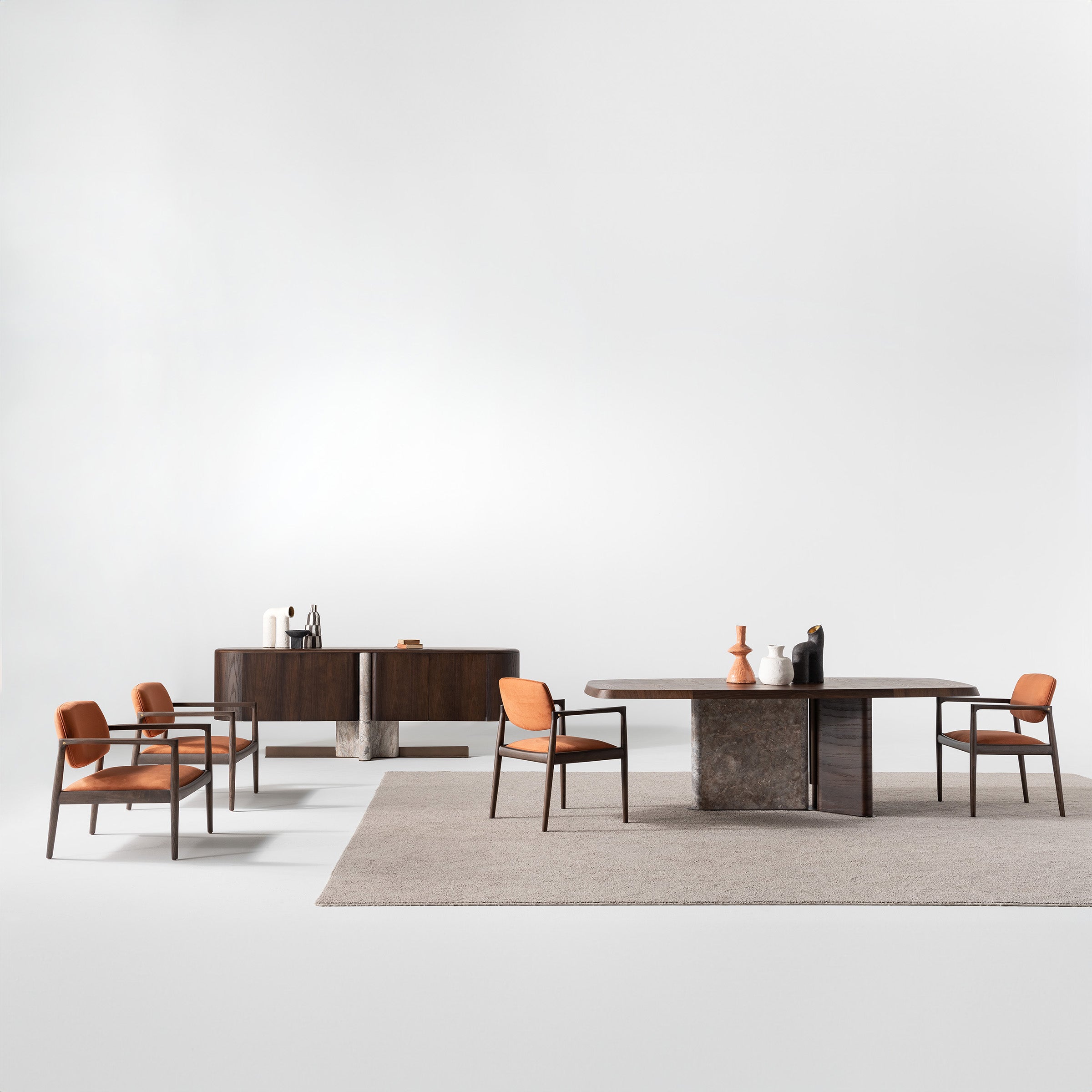 HOMAGE KOLTUK Odeon Dining Table 2.78, modern wooden dining table with clean lines and a smooth surface.