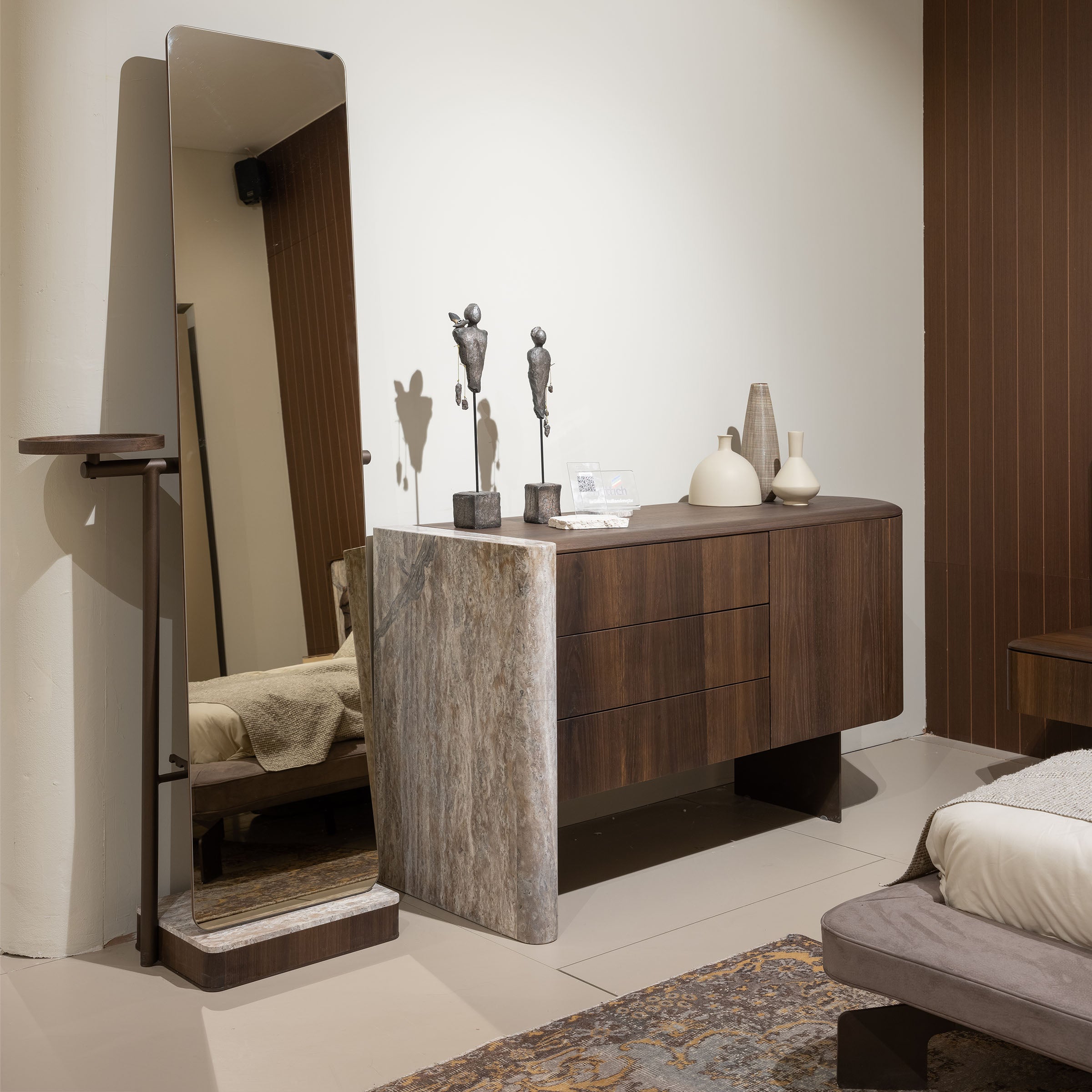 HOMAGE KOLTUK Odeon Dresser OD-DR-002 with sleek modern design, featuring multiple drawers and mirror for stylish bedroom storage