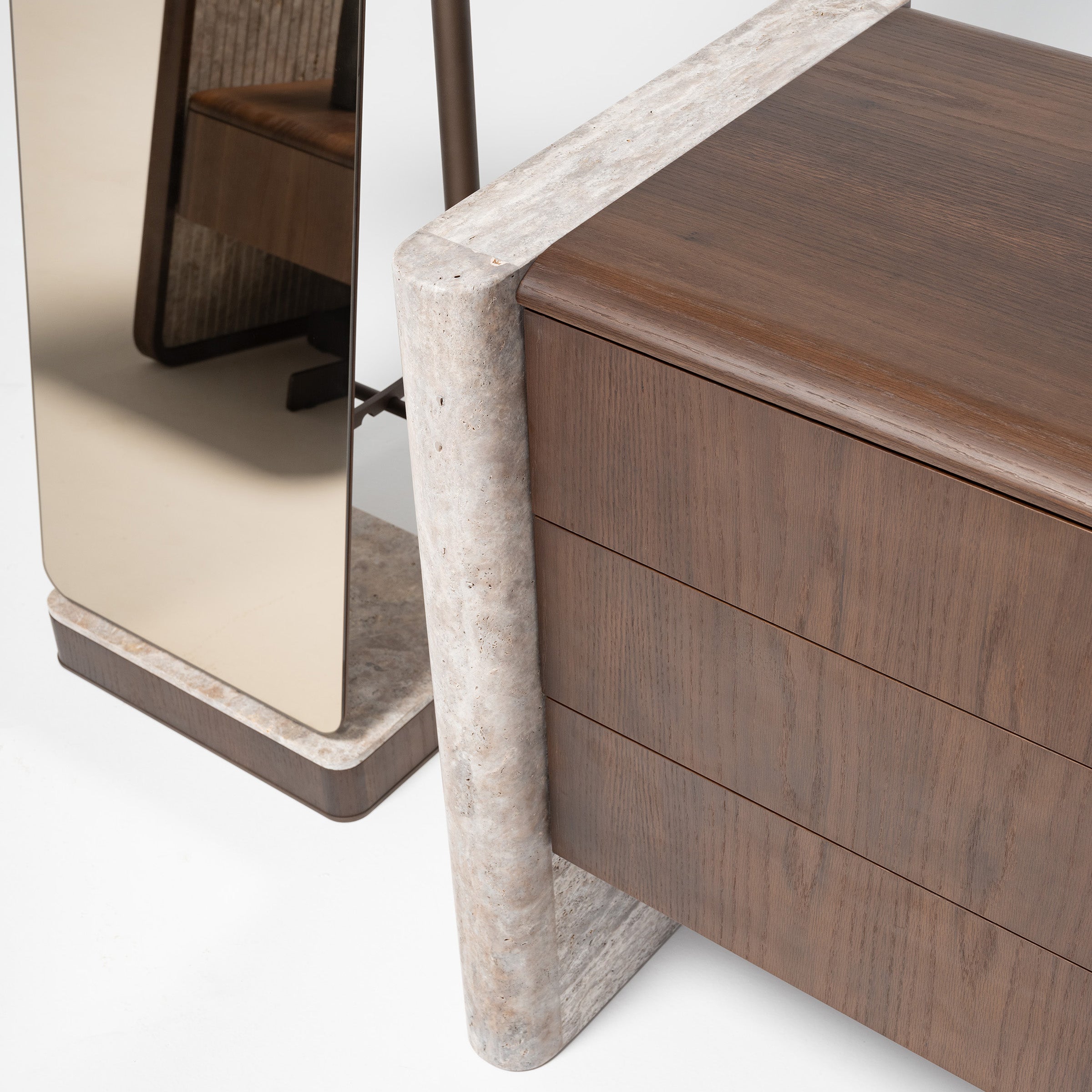 HOMAGE KOLTUK Odeon dresser OD-DR-002 with sleek wood finish and multiple drawers, stylish storage for bedroom organization.
