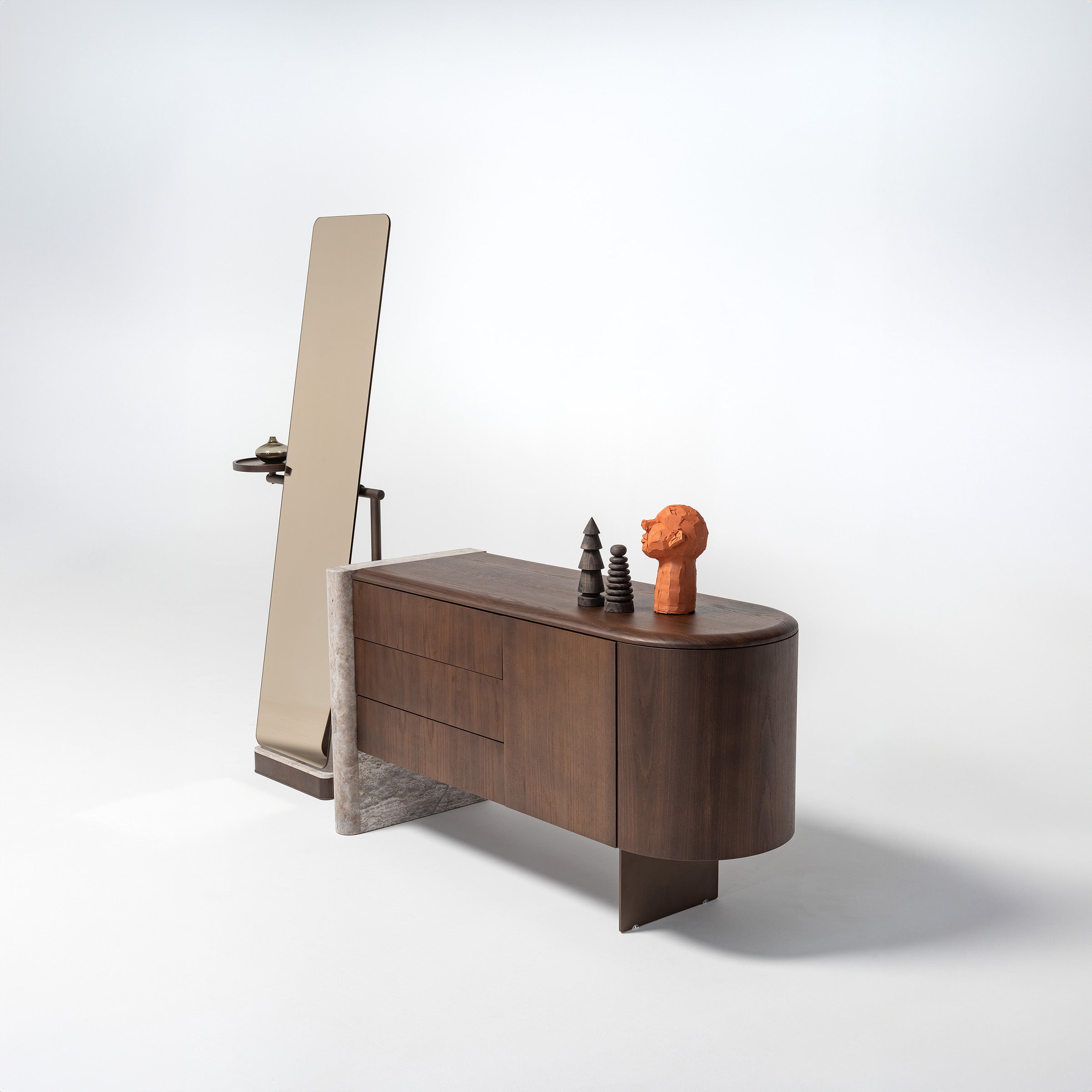 HOMAGE KOLTUK Odeon dresser OD-DR-002 with sleek wood finish and modern design, featuring multiple drawers for storage.