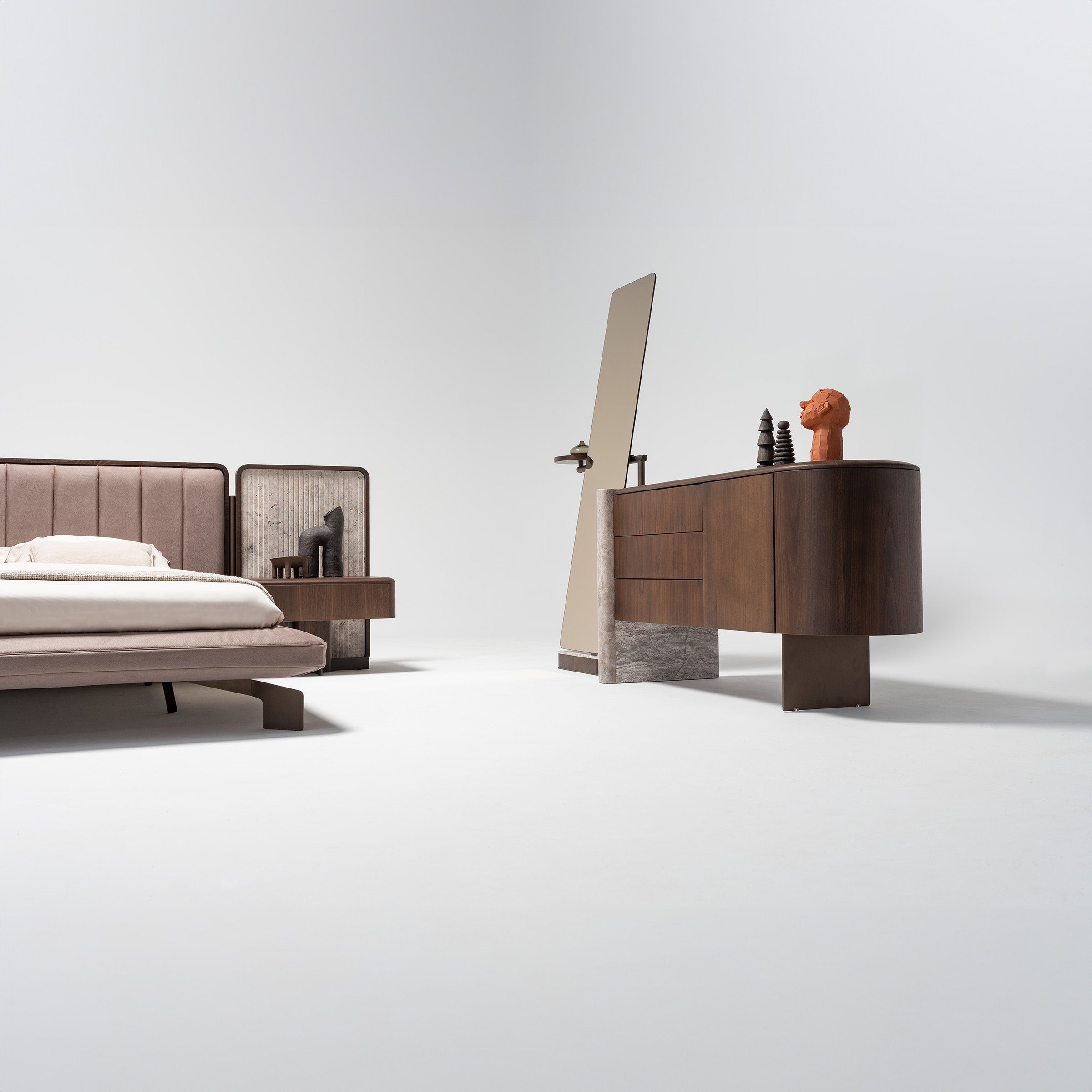 HOMAGE KOLTUK Odeon Dresser OD-DR-002 with sleek wood finish and modern design, part of dresser and mirror collection.
