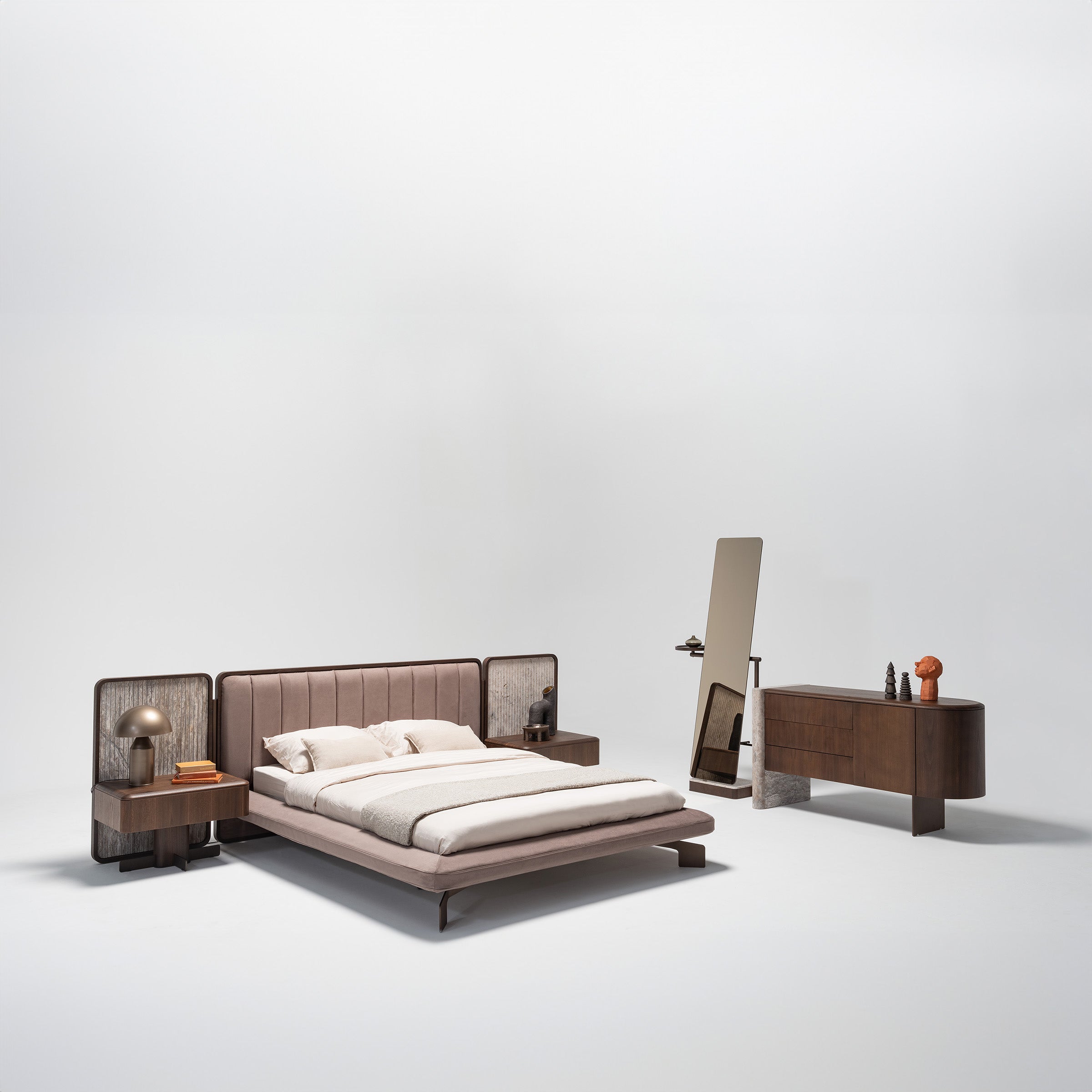 HOMAGE KOLTUK Odeon Dresser OD-DR-002 with sleek wood finish and multiple drawers for stylish bedroom storage.
