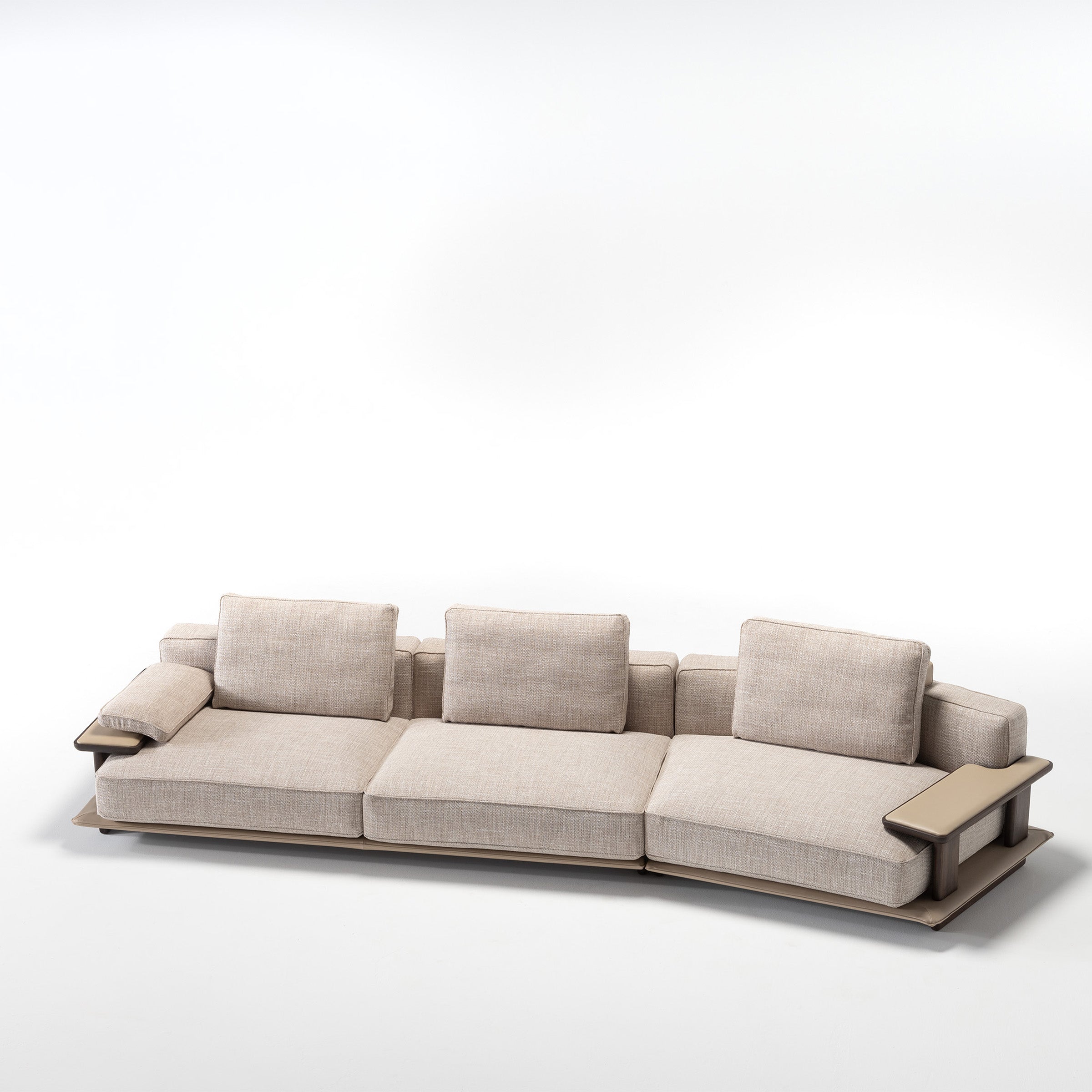 HOMAGE KOLTUK Odeon single 110cm sofa module without arm, designed for Odeon sofa OD-Middle-002, beige fabric upholstery.