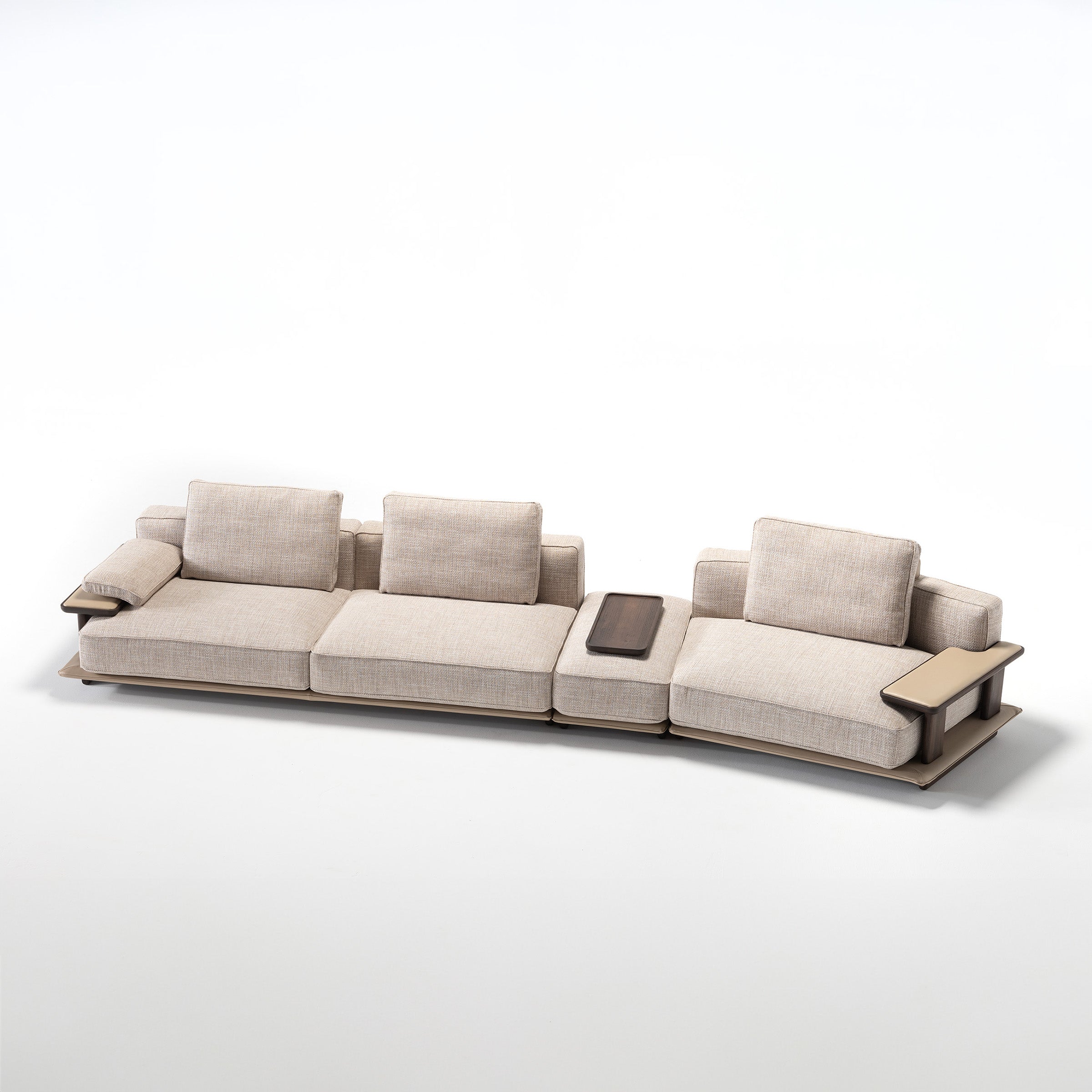 HOMAGE KOLTUK Odeon sofa single module without arm, 110cm length, middle section for Odeon sofa collection, beige fabric upholstery