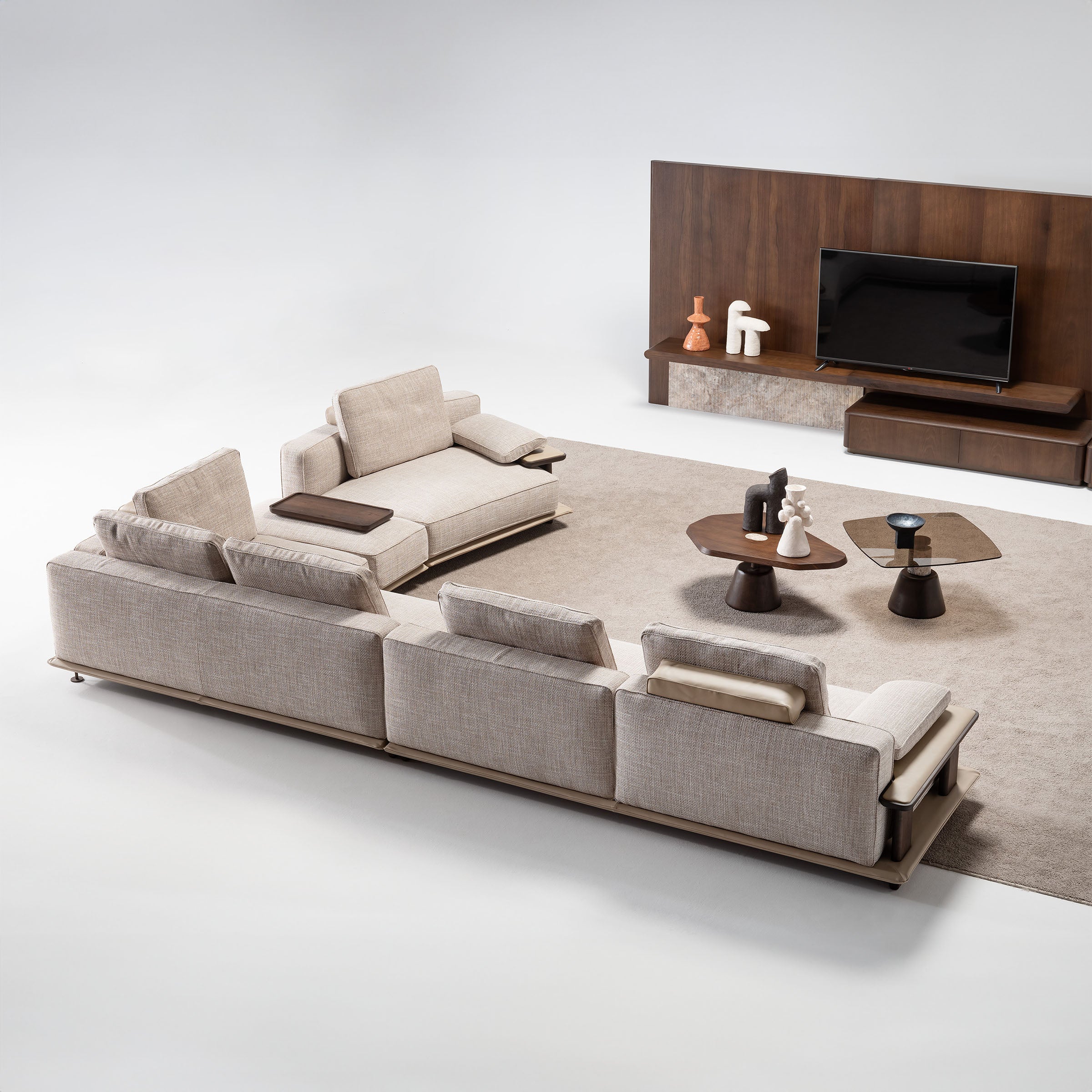 HOMAGE KOLTUK Odeon single sofa module without armrest, 110cm, for Odeon sofa model OD-Middle-002, in a modern living room setting.