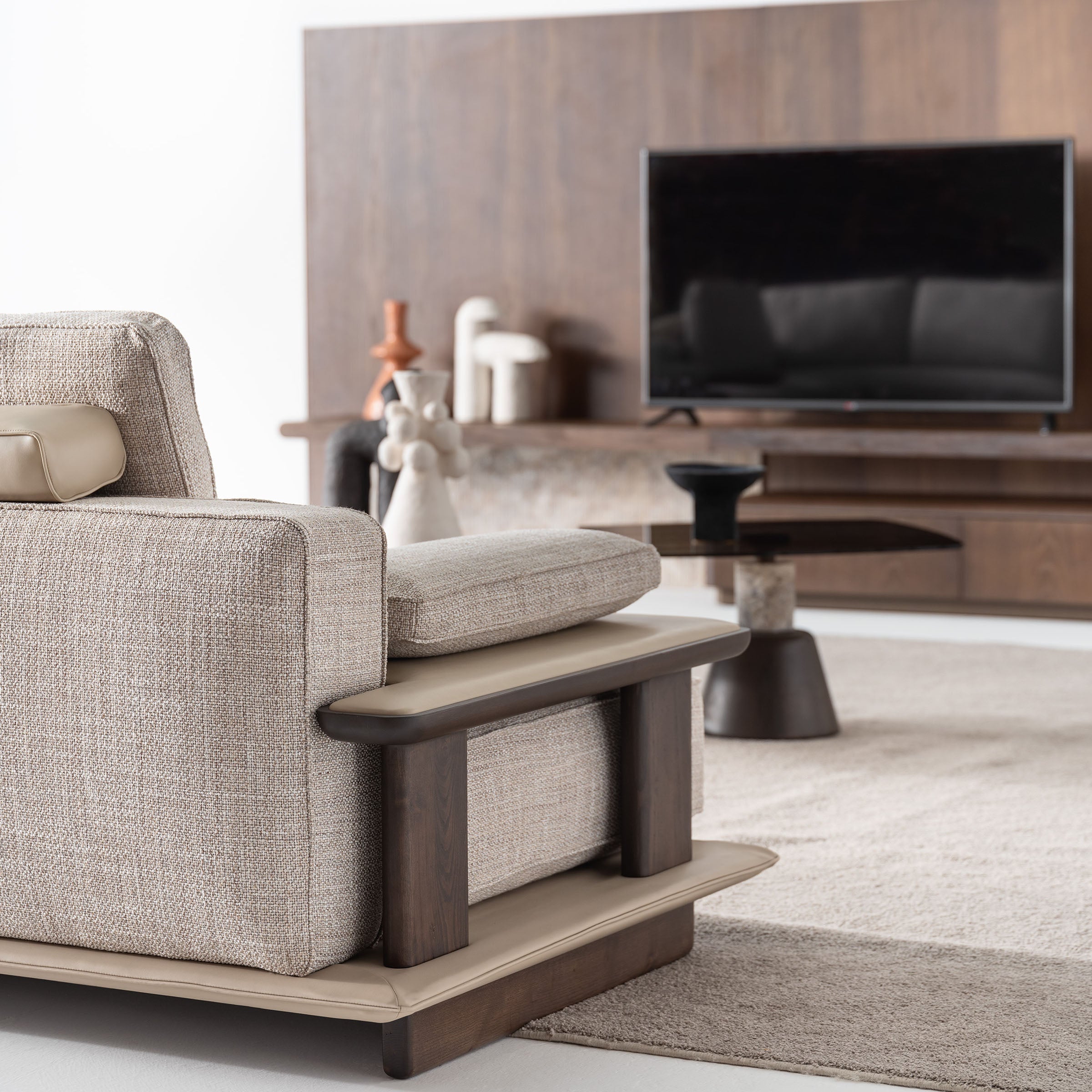 HOMAGE KOLTUK Odeon single sofa module without arm, 110cm, for Odeon sofa OD-Middle-002, showing fabric and cushion details.