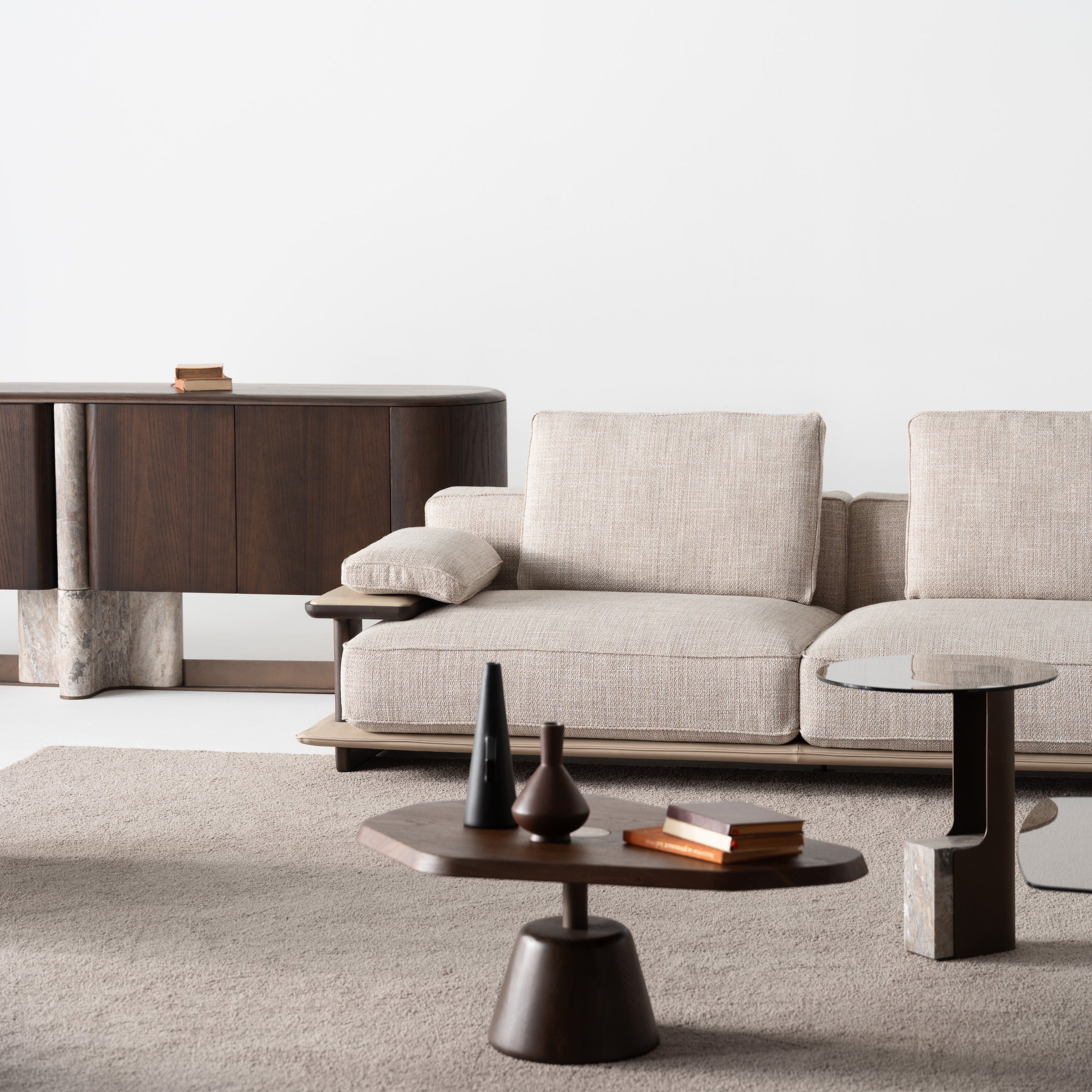 HOMAGE KOLTUK Odeon single sofa module without arm, 110cm, for Odeon sofa OD-Middle-002, showing fabric and cushion details.