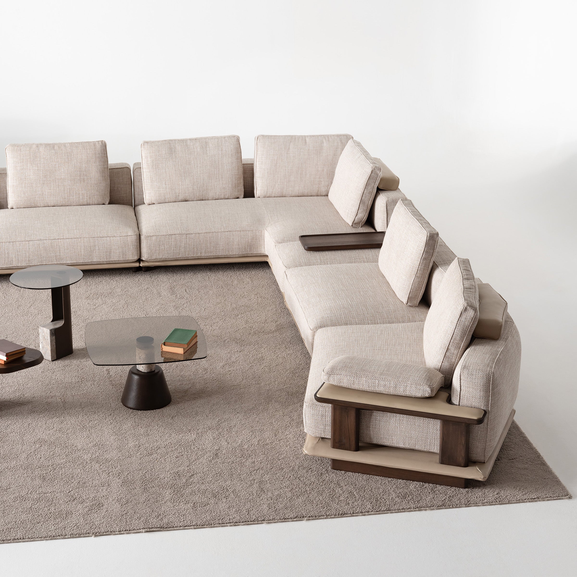 HOMAGE KOLTUK Odeon single sofa module without arm, 110cm, for Odeon sofa OD-Middle-002, showing the fabric and clean design.