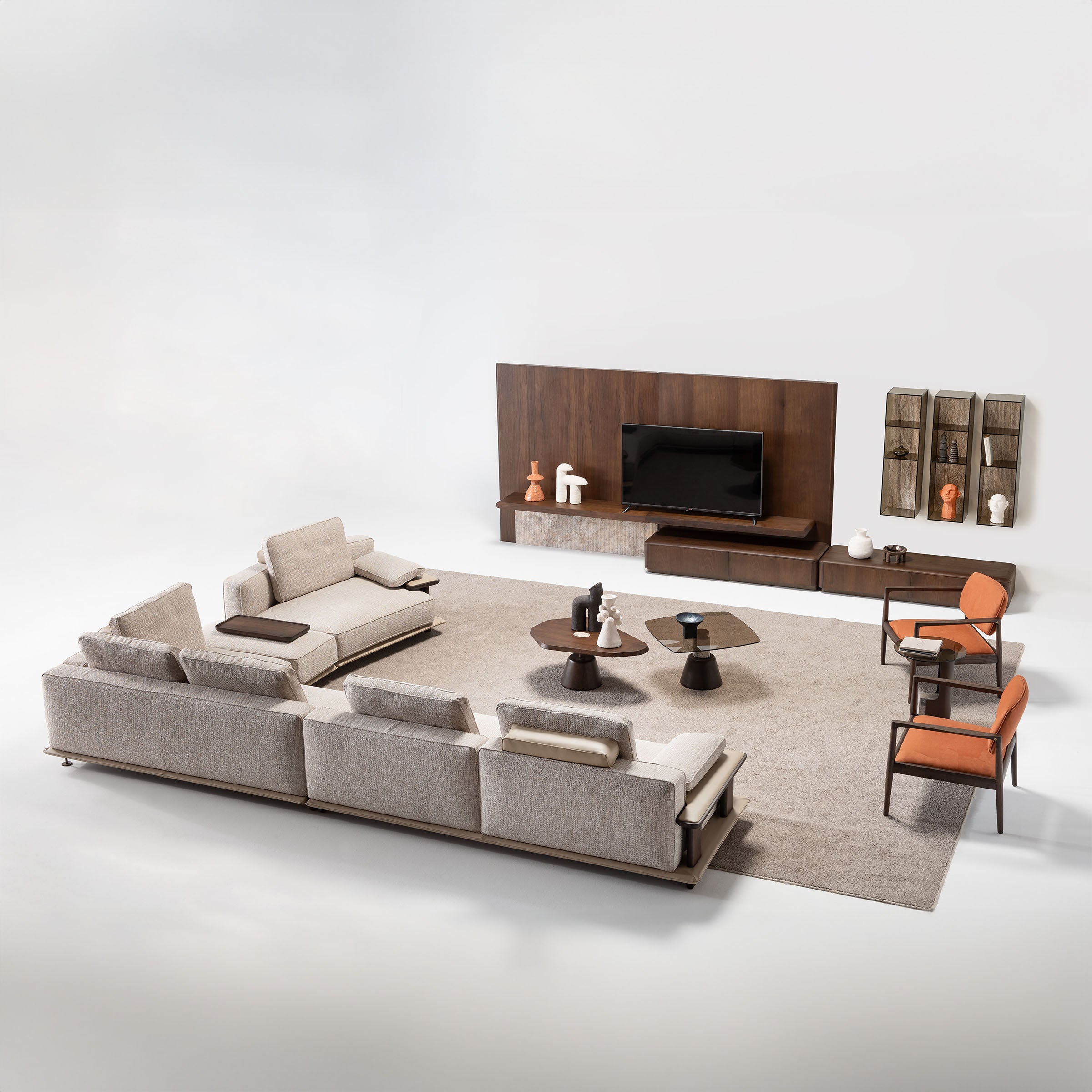 HOMAGE KOLTUK Odeon single sofa module without armrest, 110cm, for Odeon sofa OD-Middle-002, showing clean, modern design.