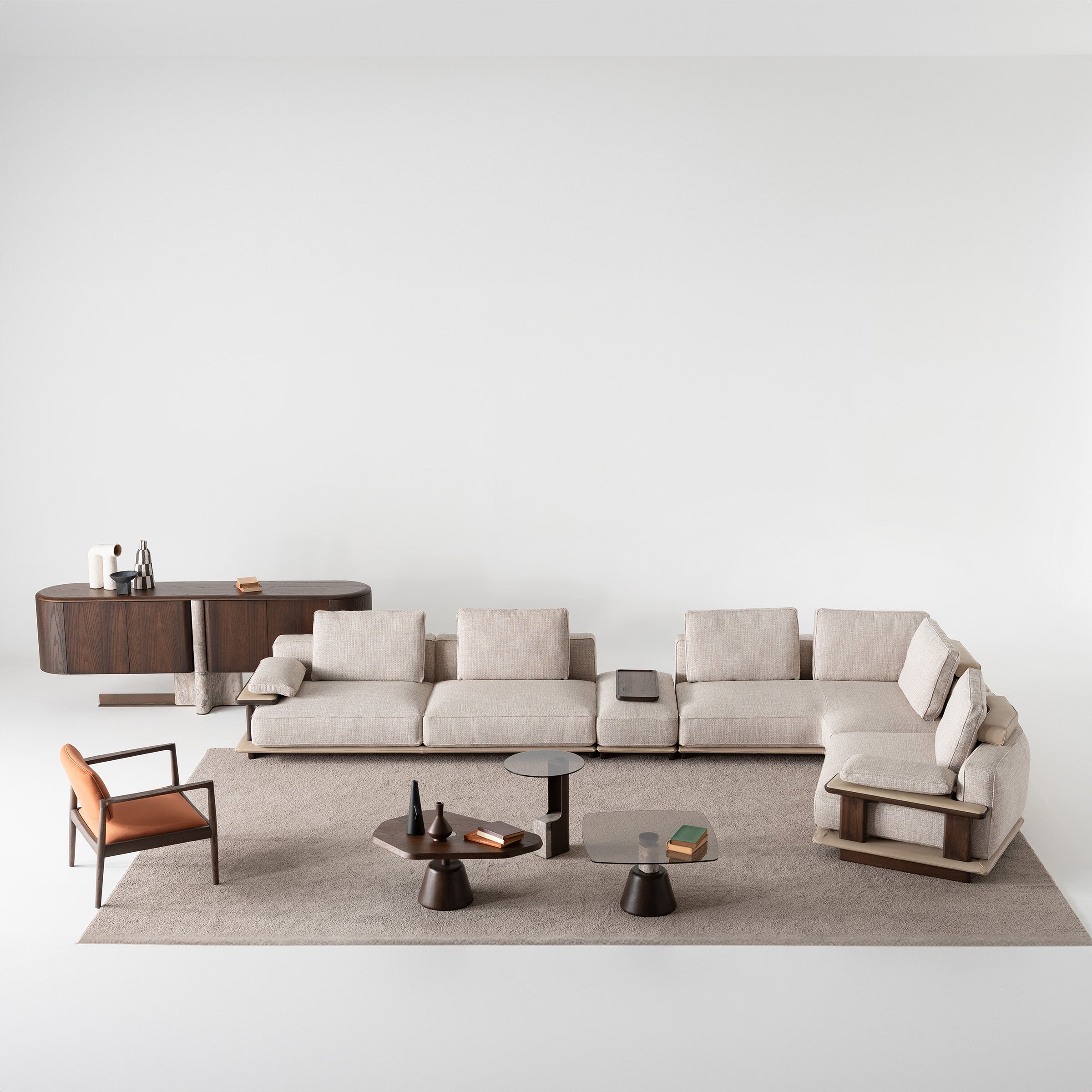 HOMAGE KOLTUK Odeon single sofa module without arm, 110cm, for Odeon sofa OD-Middle-002, showing clean modern design.