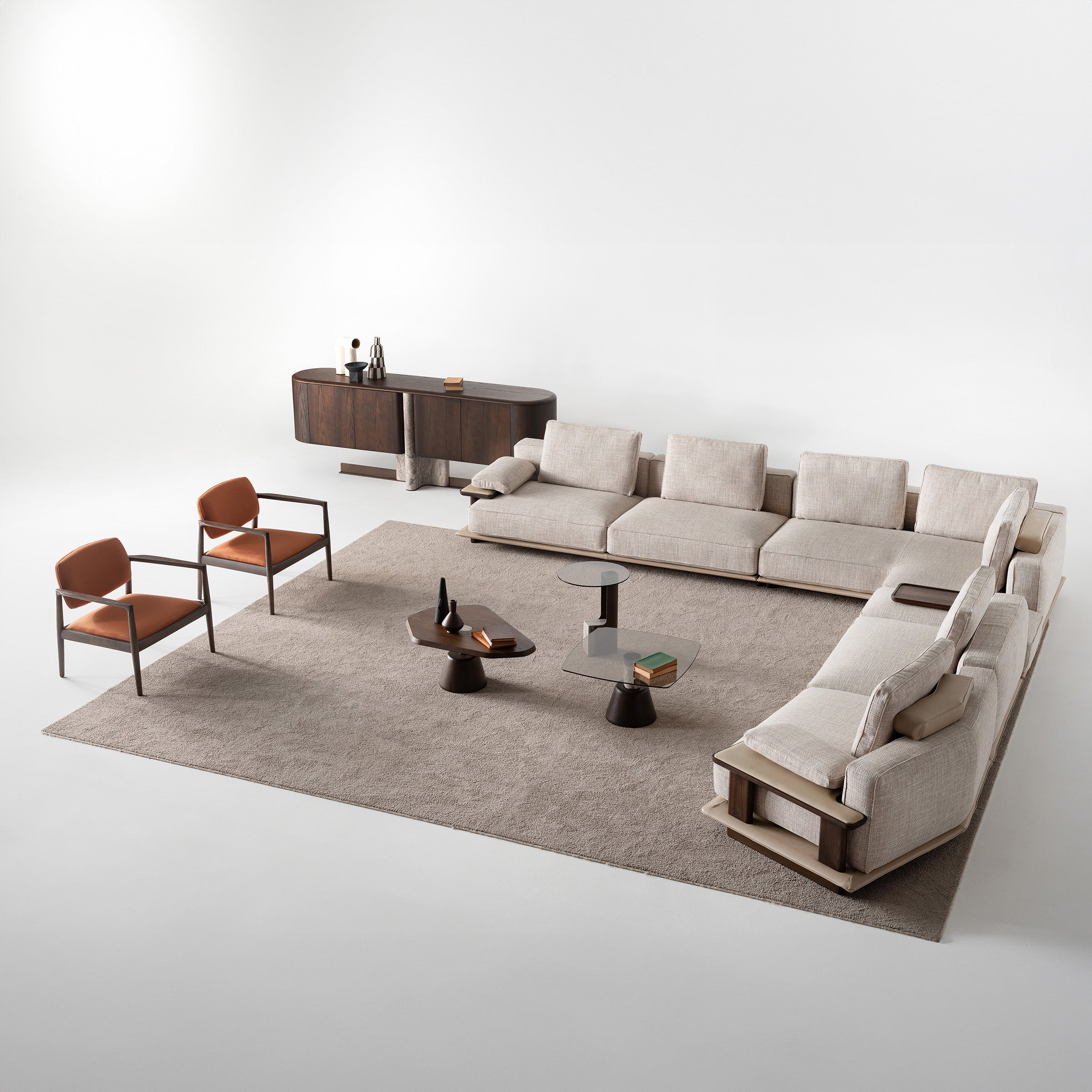 Odeon single sofa module without arm, 110cm, for Odeon sofa by Homage Koltuk, shown in a modern living room setting.