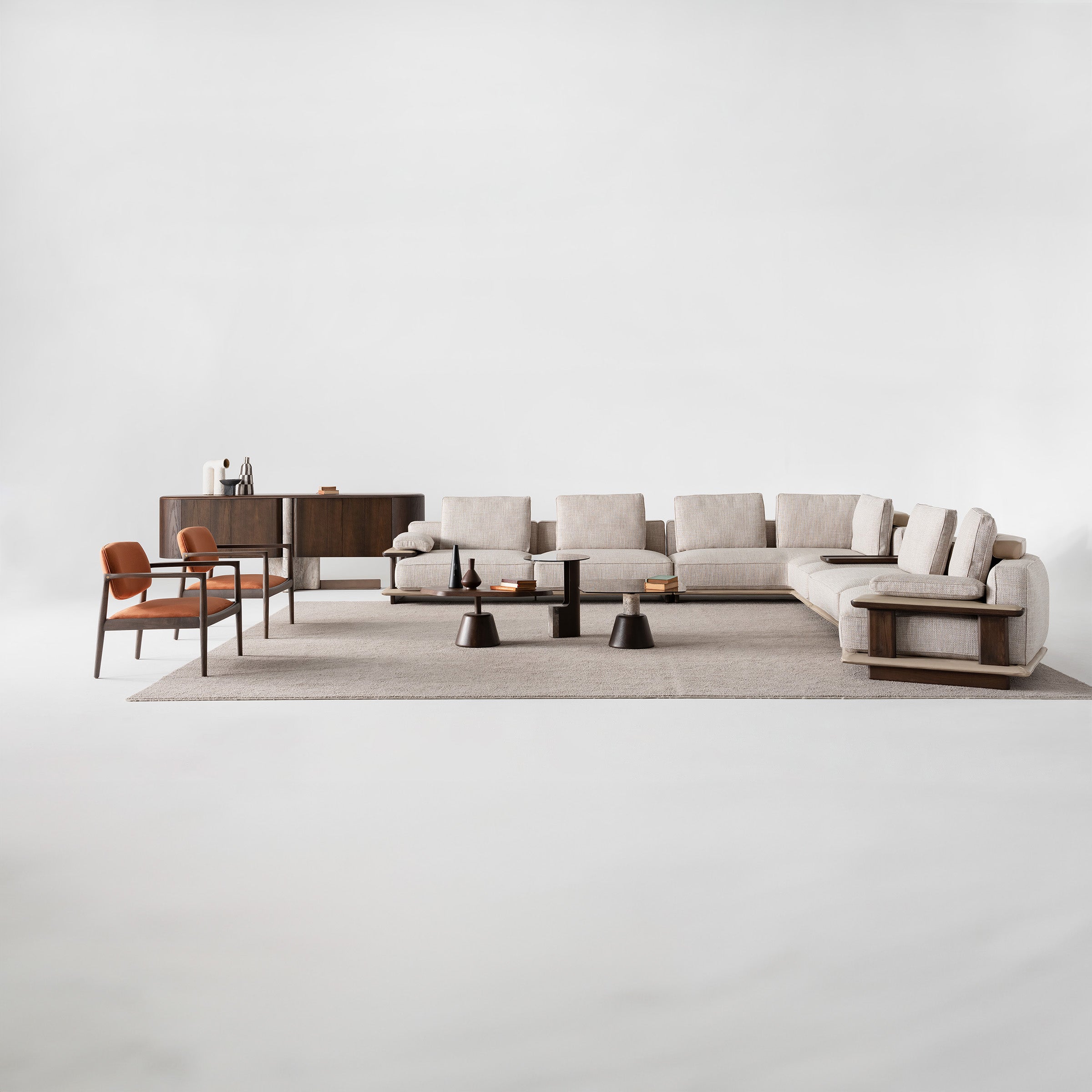 HOMAGE KOLTUK Odeon single sofa module without arm, 110cm, for Odeon sofa OD-Middle-002, displaying a modern fabric sofa component.