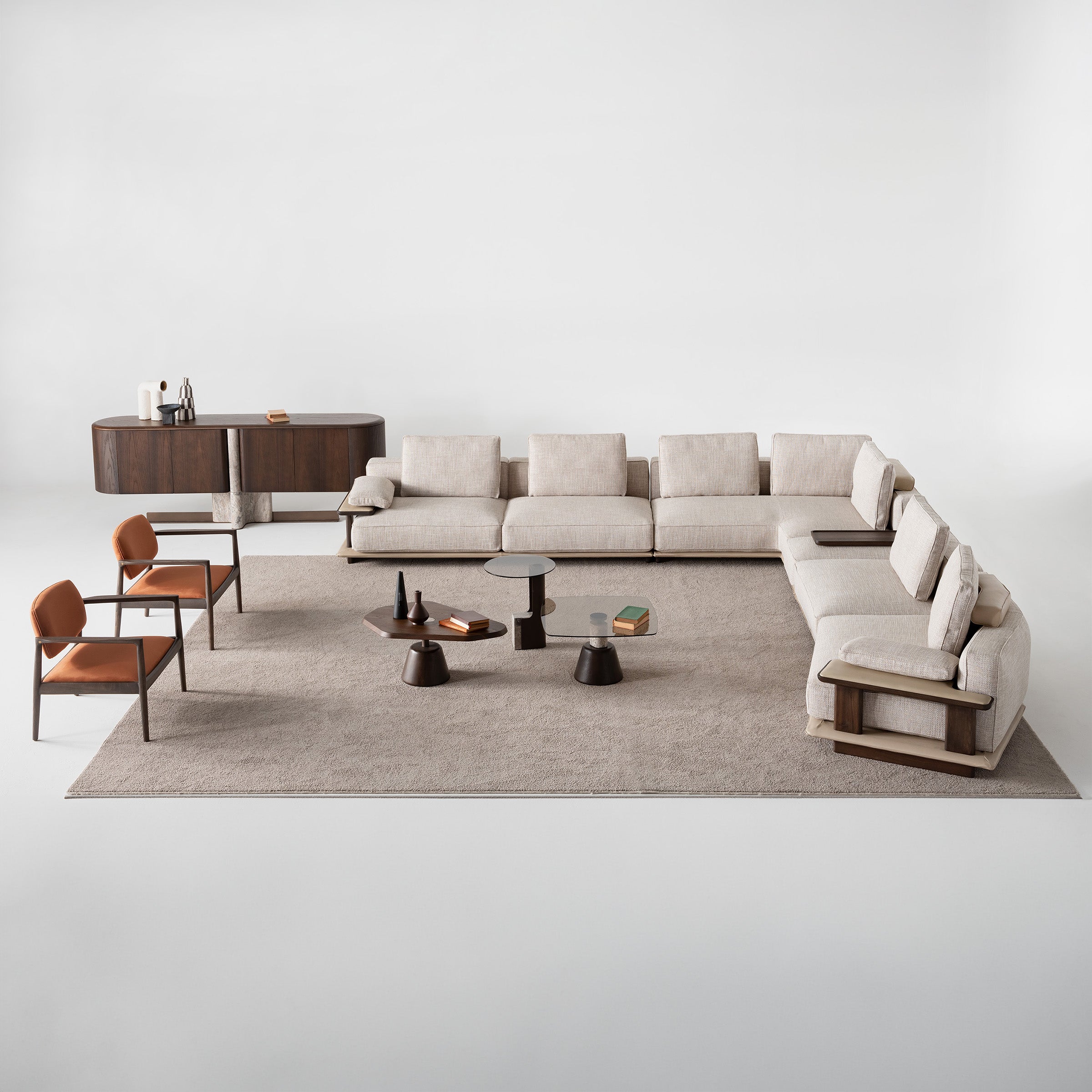ODEON single 110cm sofa module without arm from HOMAGE KOLTUK, compatible with Odeon sofa OD-Middle-002, shown in image.