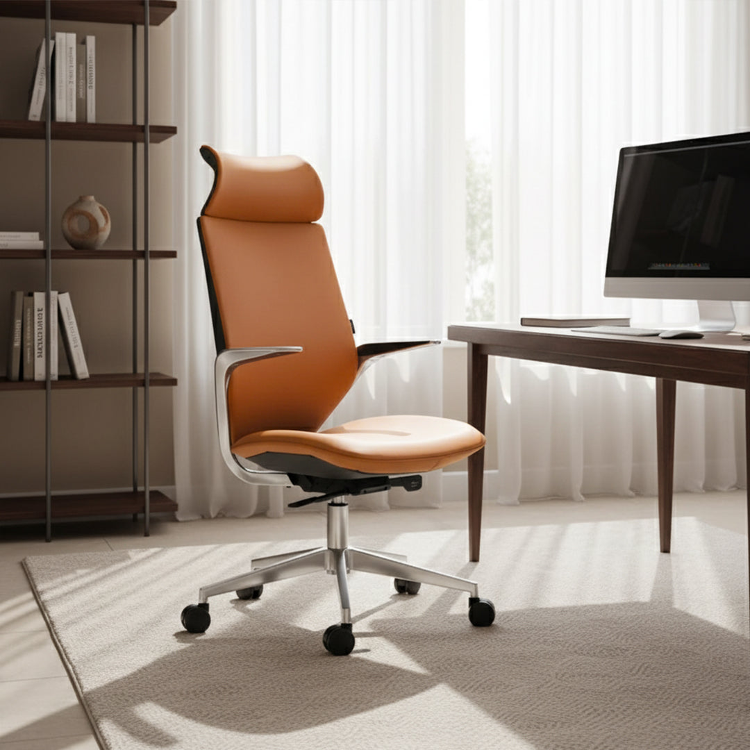 Modern BEACON Office Chair F1-B with ergonomic design, adjustable armrests, and black fabric upholstery for comfortable workspace seating.