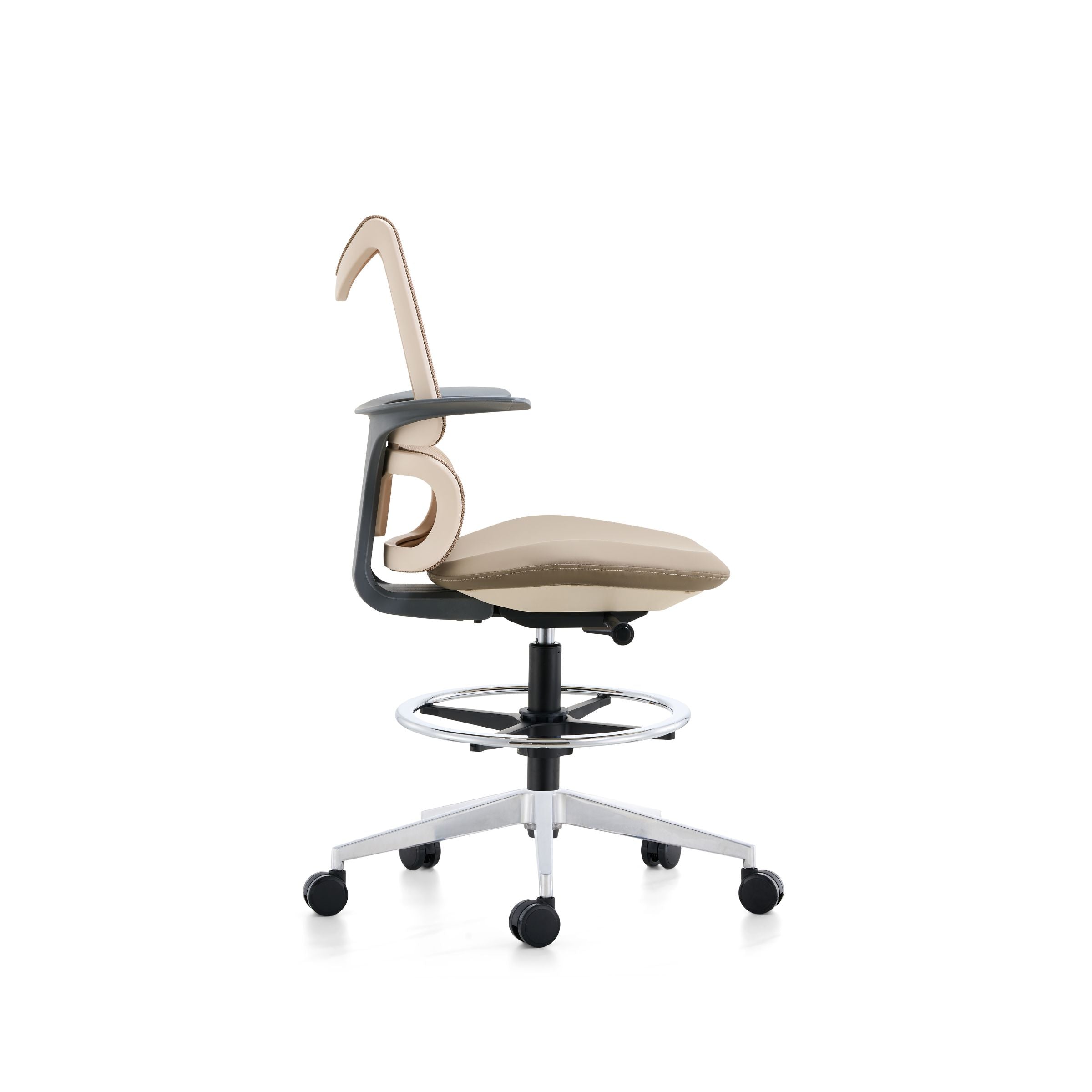 BEACON T1-D office chair with adjustable armrests and ergonomic design, featuring black fabric upholstery and a swivel base.