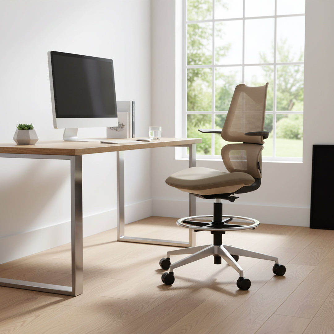 Modern BEACON Office Chair T1-D with adjustable armrests, ergonomic design, and black upholstery for comfortable workspace seating.