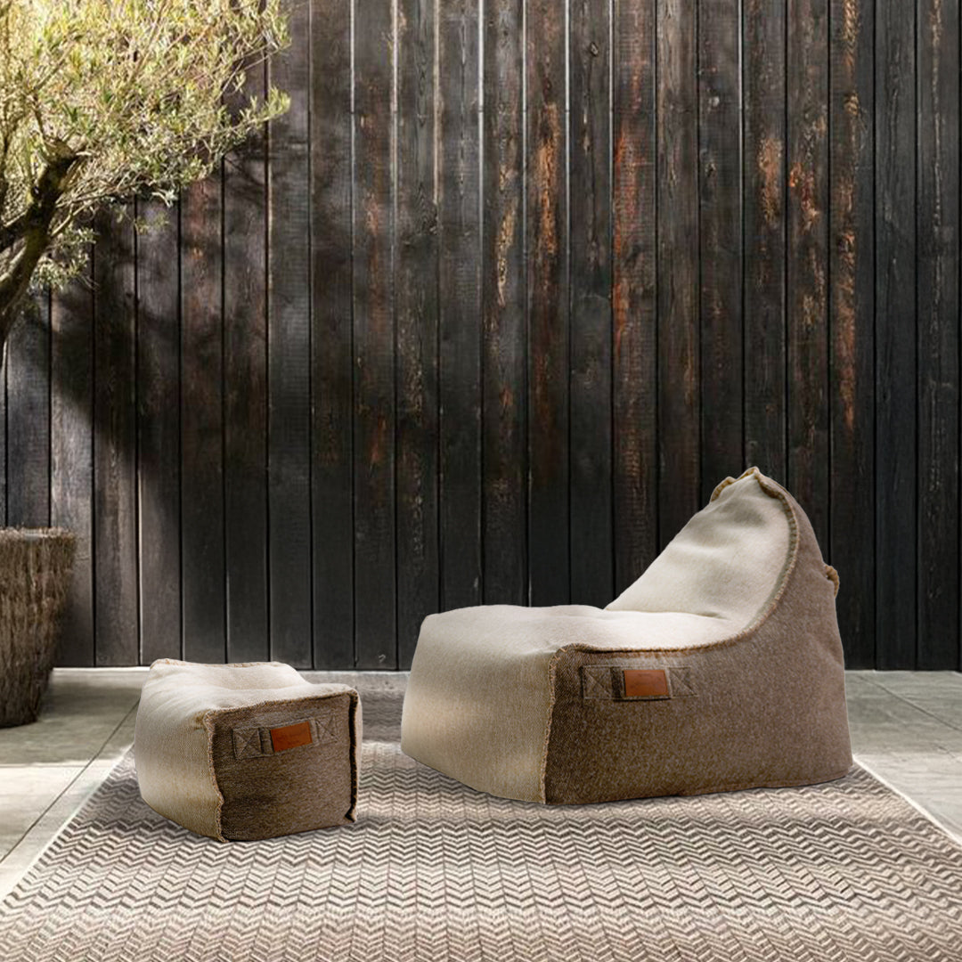 Pre-order 85 Days Delivery Olefin Beige Sunproof 100% Bean Bag With Ottoman 323-BB / 296-BB -  Bean Bag - ebarza Furniture UAE | Shop Modern Furniture in Abu Dhabi & Dubai - مفروشات ايبازرا في الامارات | تسوق اثاث عصري وديكورات مميزة في دبي وابوظبي