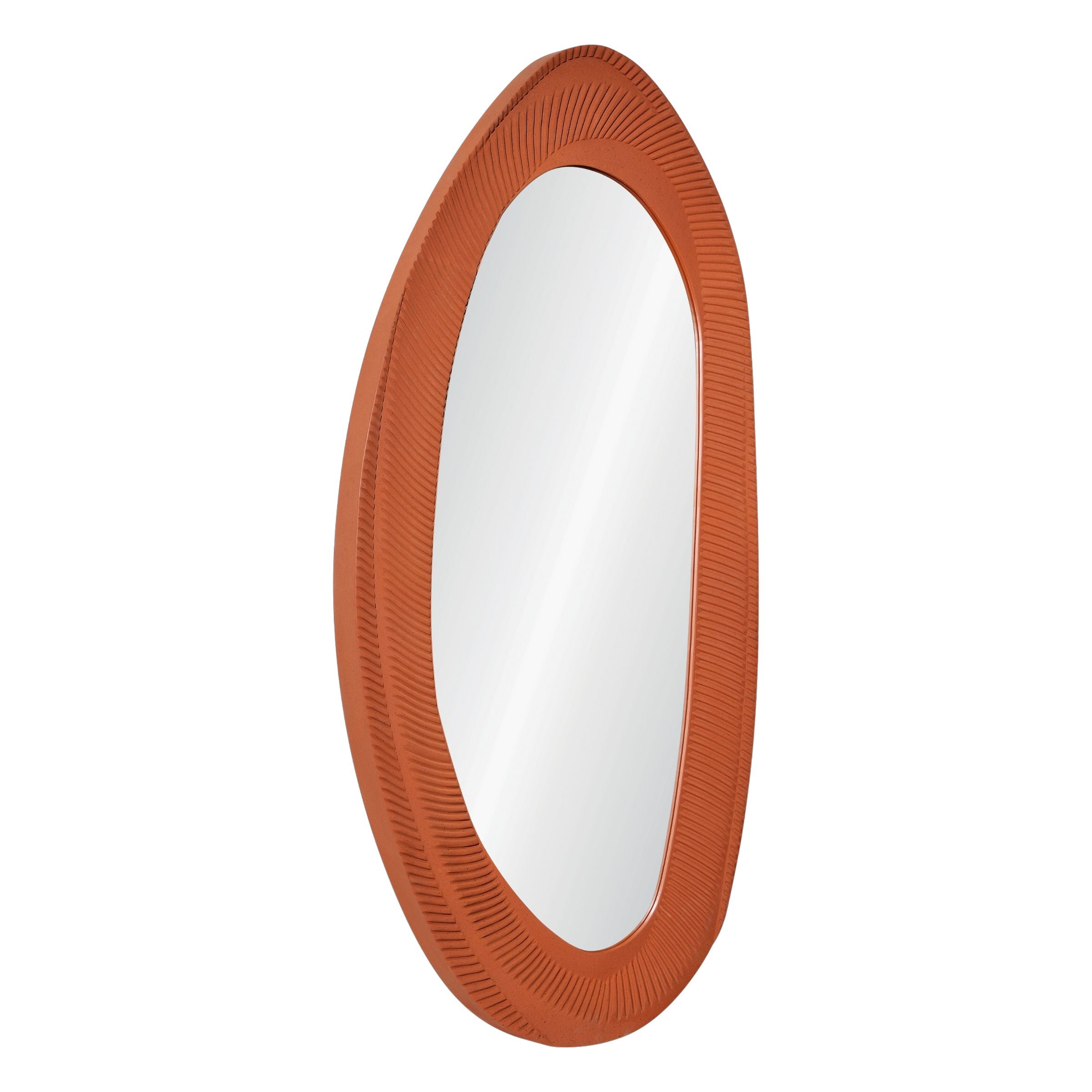 Onda Wall Mirror Brushed Caramel Frame OA-9354-CR -  Mirrors - ebarza Furniture UAE | Shop Modern Furniture in Abu Dhabi & Dubai - مفروشات ايبازرا في الامارات | تسوق اثاث عصري وديكورات مميزة في دبي وابوظبي