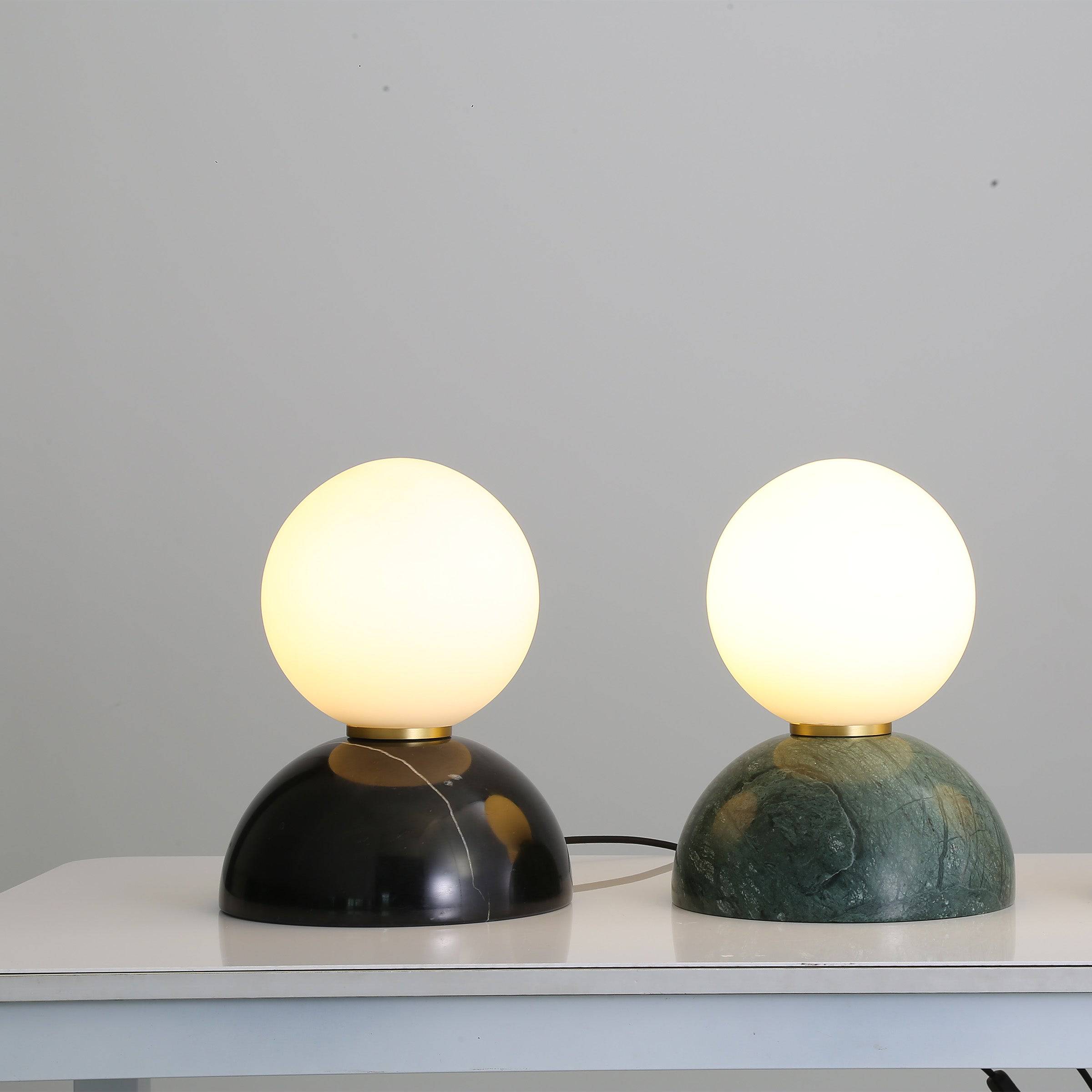 Opal Glass Shade With Black Marble Base Table Lamp 8709T-Bk -  Desk\table Lamps - ebarza Furniture UAE | Shop Modern Furniture in Abu Dhabi & Dubai - مفروشات ايبازرا في الامارات | تسوق اثاث عصري وديكورات مميزة في دبي وابوظبي