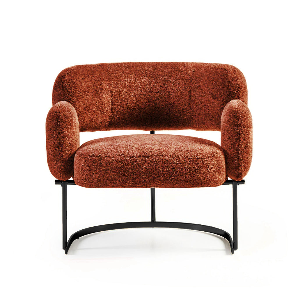 BEACON Opera Lounge Chair LC062 in caramel leather with a modern, curved design perfect for stylish living spaces.