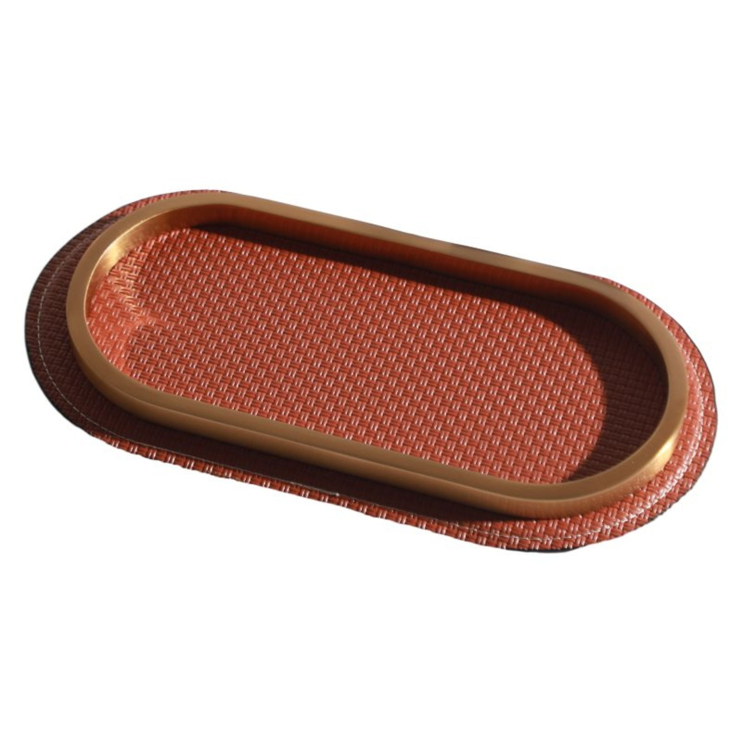 Orange-red curved tray from Beacon FSDG, model DT200751L, showcasing its sleek, vibrant design and smooth curved edges.
