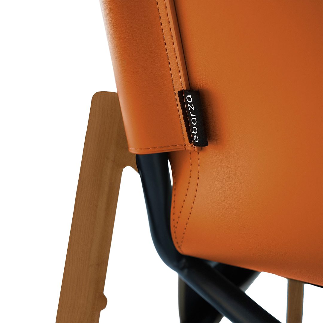 Orange Saddle Leather Lounge Chair LC027 -  Lounge Chairs - ebarza Furniture UAE | Shop Modern Furniture in Abu Dhabi & Dubai - مفروشات ايبازرا في الامارات | تسوق اثاث عصري وديكورات مميزة في دبي وابوظبي