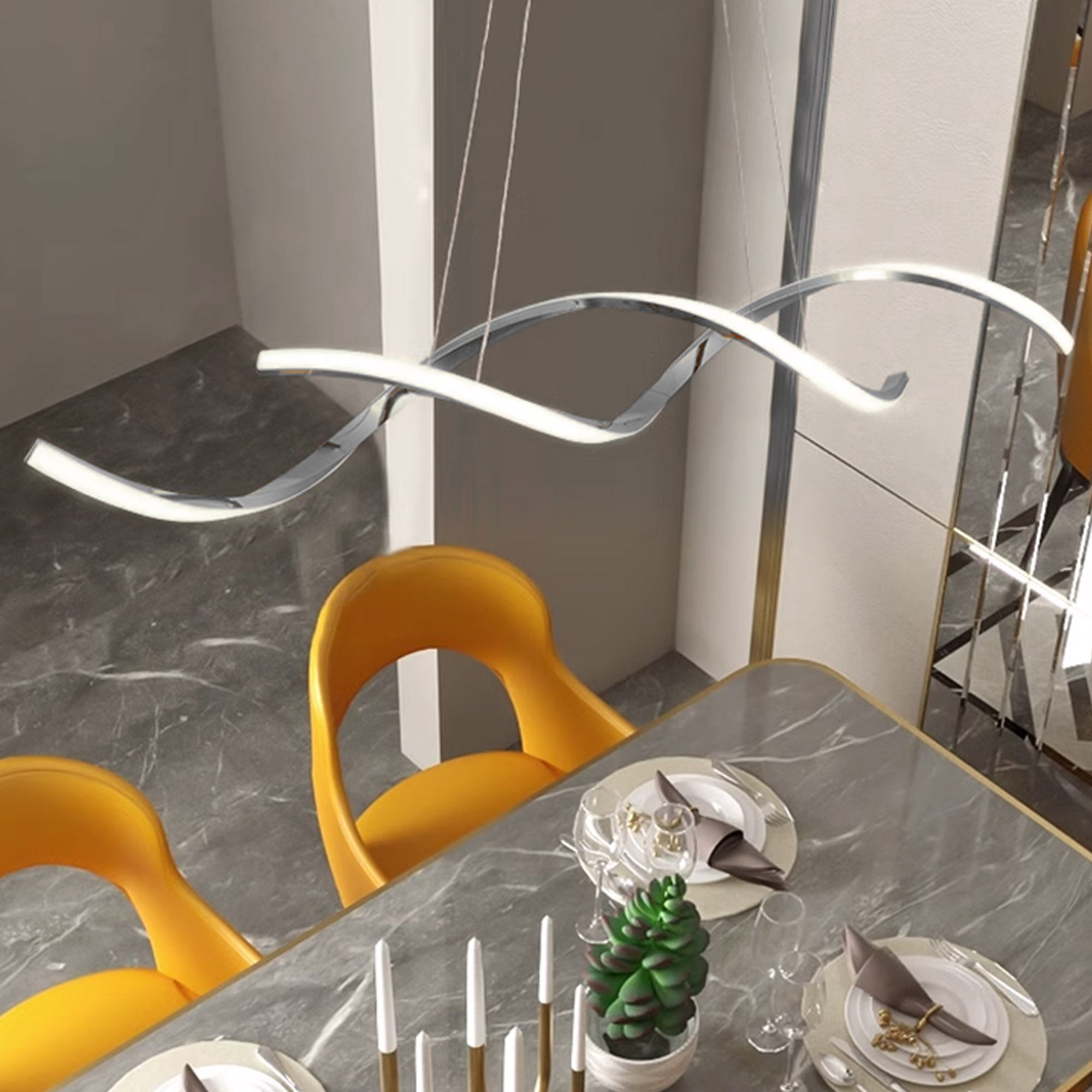 BEACON Orbital Symphony Steel Pendant Lamp hanging fixture with modern design, ideal for contemporary interior lighting.