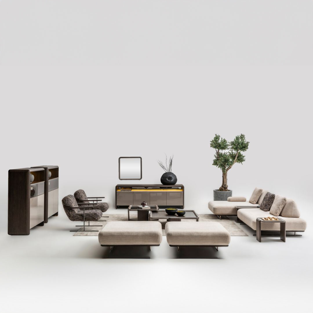 Orca 3 Seater Sofa module from MESSONI, 240 cm wide, featuring plush cushions and modern design in a living room setting.