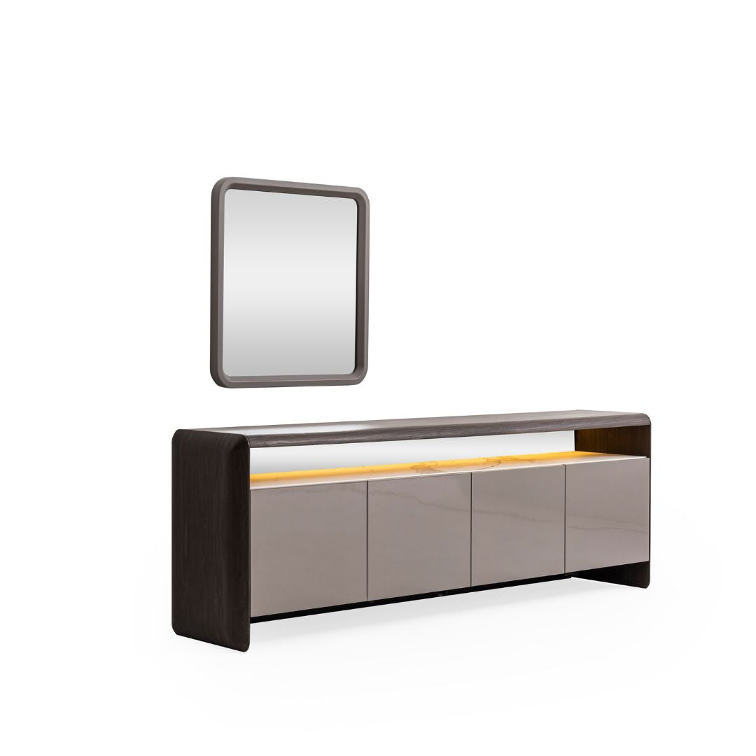 MESSONI Orca sideboard or console with sleek modern design, featuring multiple storage compartments and a smooth finish.