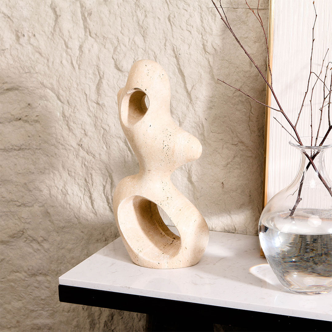 Organic shape marble sculpture from BEACON home decor figurines collection, featuring smooth, polished marble in an abstract form.