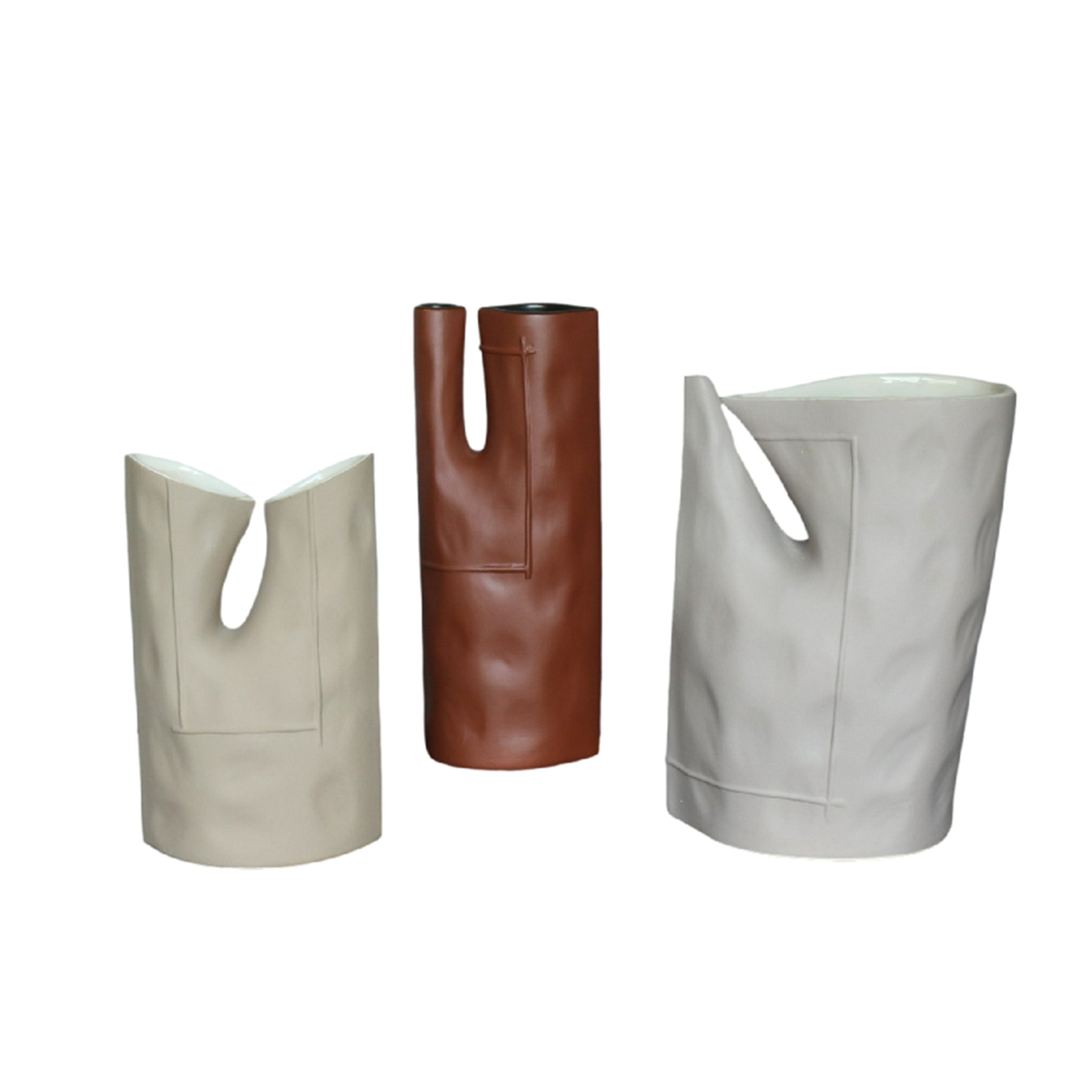 Organic textured vase in earthy brown ceramic by BEACON, showcasing a natural, rustic design perfect for home décor.