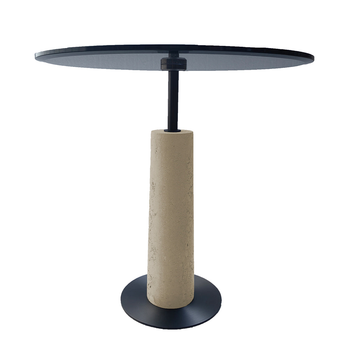 A2STONE Orizzonte Travertine Side Table with a sleek, modern design and natural travertine surface, ideal for living room decor.