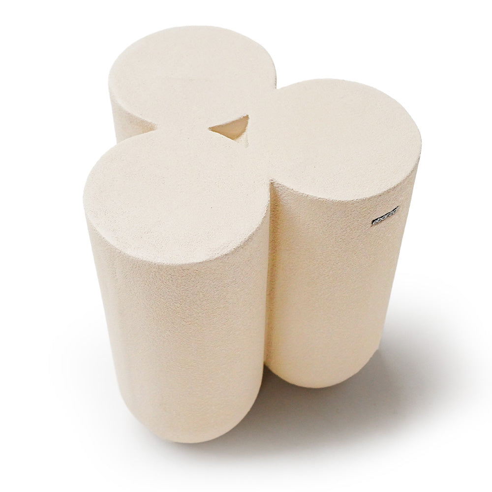 Beige indoor/outdoor seating bench pouf by BEACON, versatile and cushioned for outdoor or indoor use.