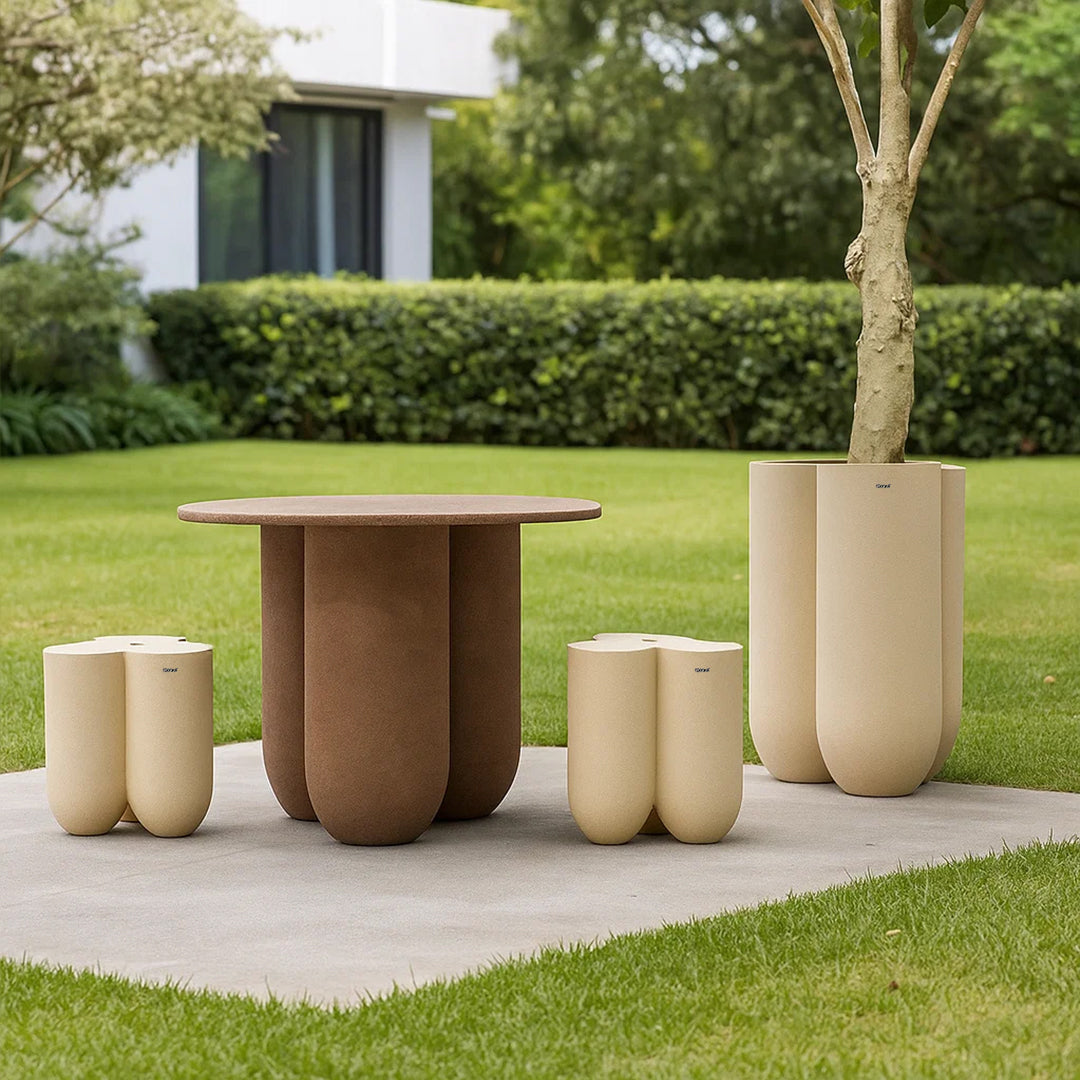 BEACON Coffee Brown outdoor/indoor dining table with sturdy wooden design, ideal for patio or indoor dining spaces.