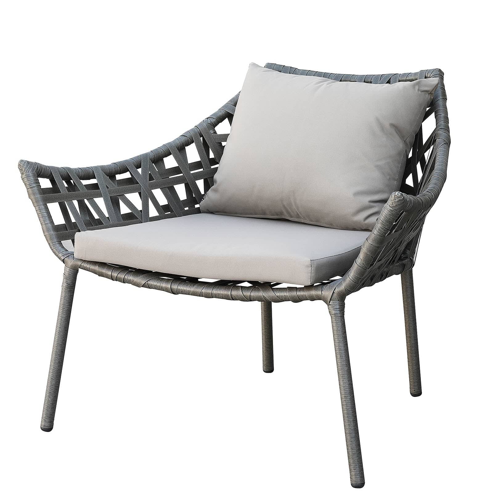 Outdoor  Lounge Chair & Ottoman 09820502 -  Sunloungers | كرسي حديقة منزلية - ebarza Furniture UAE | Shop Modern Furniture in Abu Dhabi & Dubai - مفروشات ايبازرا في الامارات | تسوق اثاث عصري وديكورات مميزة في دبي وابوظبي