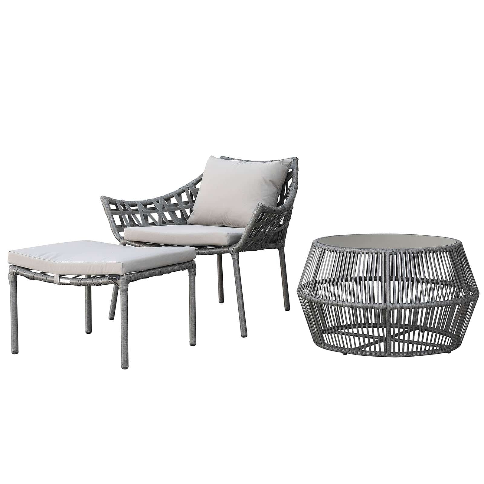 Outdoor  Lounge Chair & Ottoman 09820502 -  Sunloungers | كرسي حديقة منزلية - ebarza Furniture UAE | Shop Modern Furniture in Abu Dhabi & Dubai - مفروشات ايبازرا في الامارات | تسوق اثاث عصري وديكورات مميزة في دبي وابوظبي