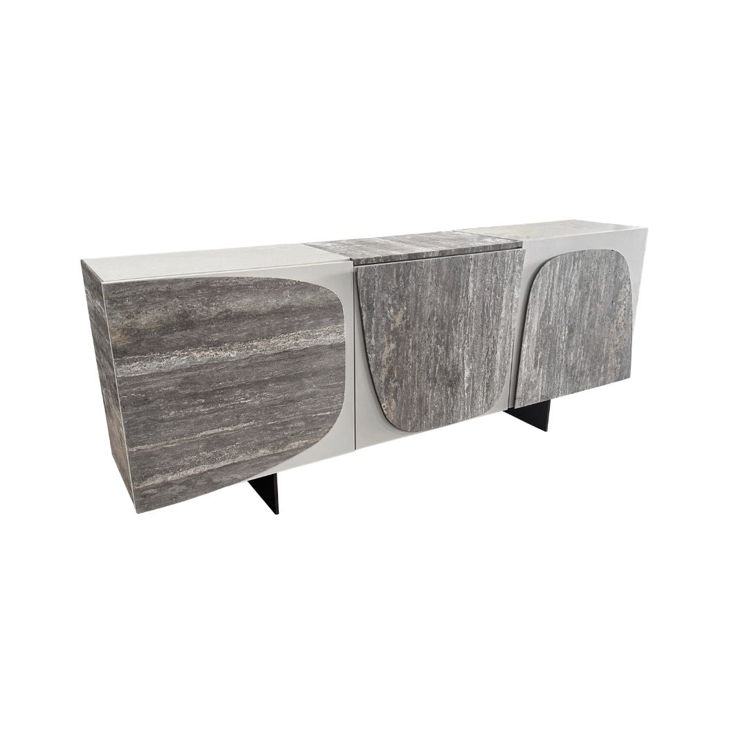 A2STONE Panorama 200cm Travertine Sideboard with sleek modern design, featuring a smooth surface and storage compartments.