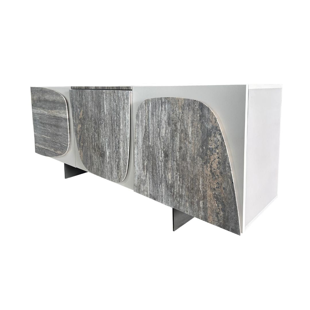 A2STONE Panorama 200cm Travertine Sideboard with sleek design, featuring natural stone finish and modern sideboard style.