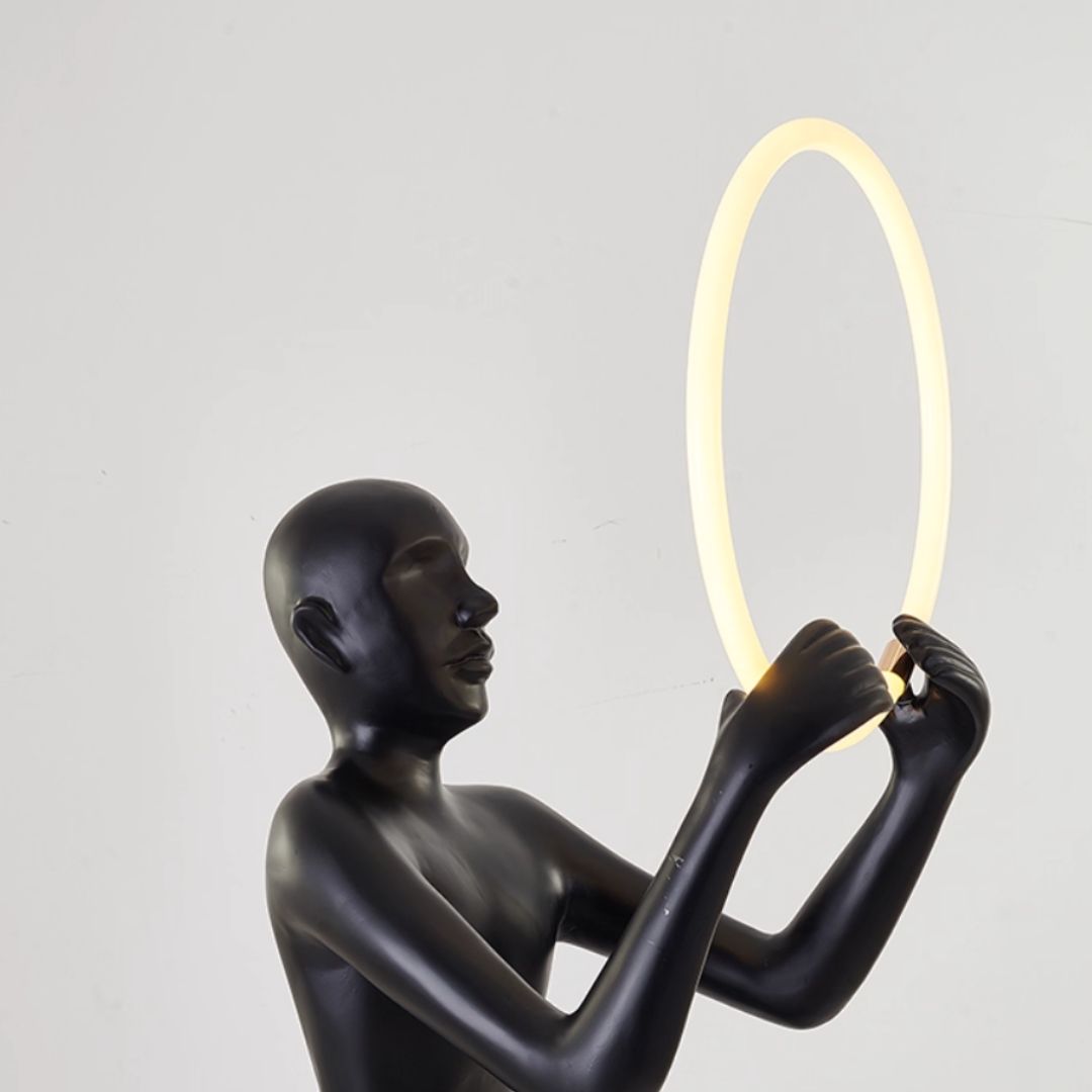 Resin Peace Within Floor Lamp by BEACON, modern floor lamp with artistic resin design and ambient lighting.