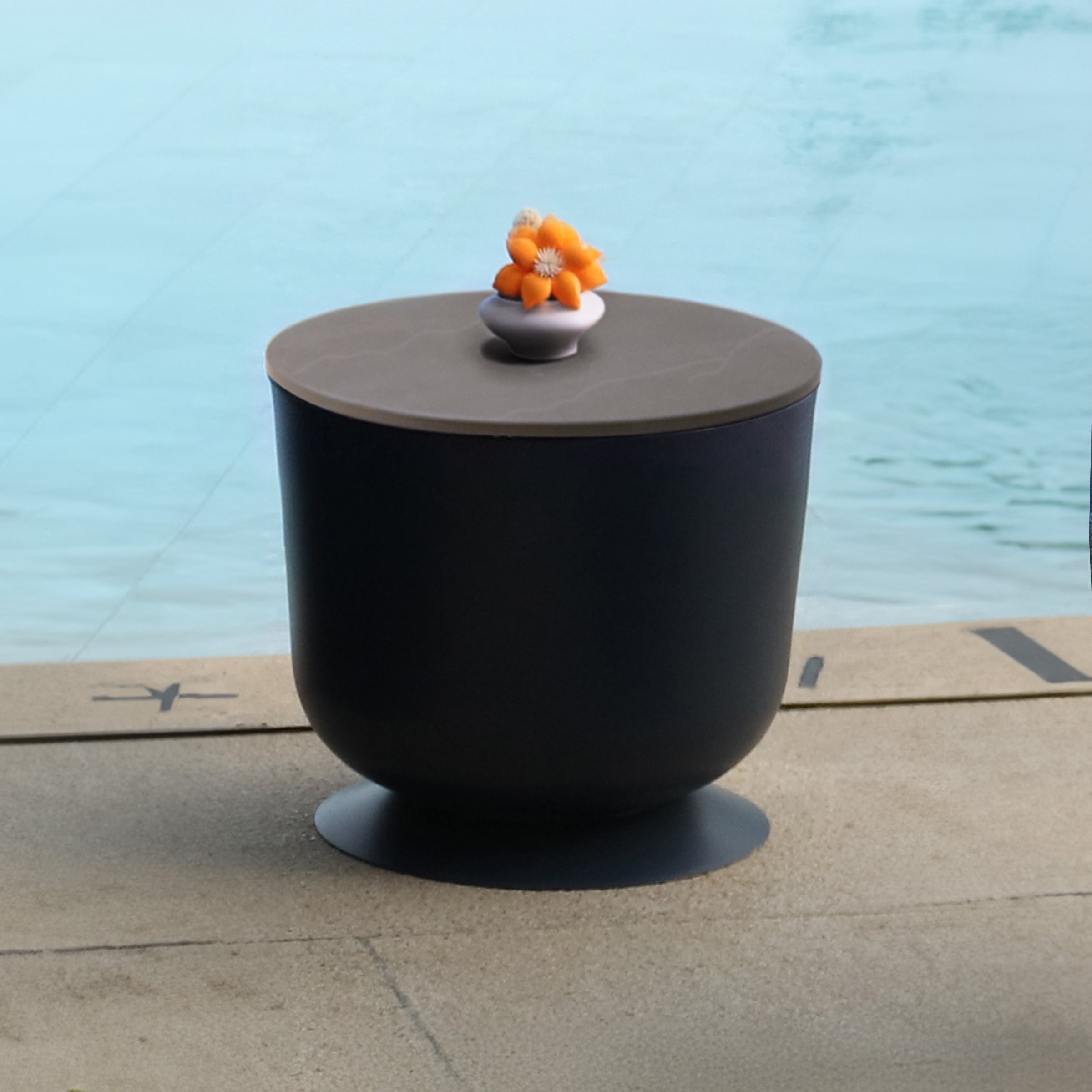 BEACON Penguin Outdoor Side Table MYX-CT00S with a penguin-shaped design, made of durable outdoor materials, ideal for patio decor.