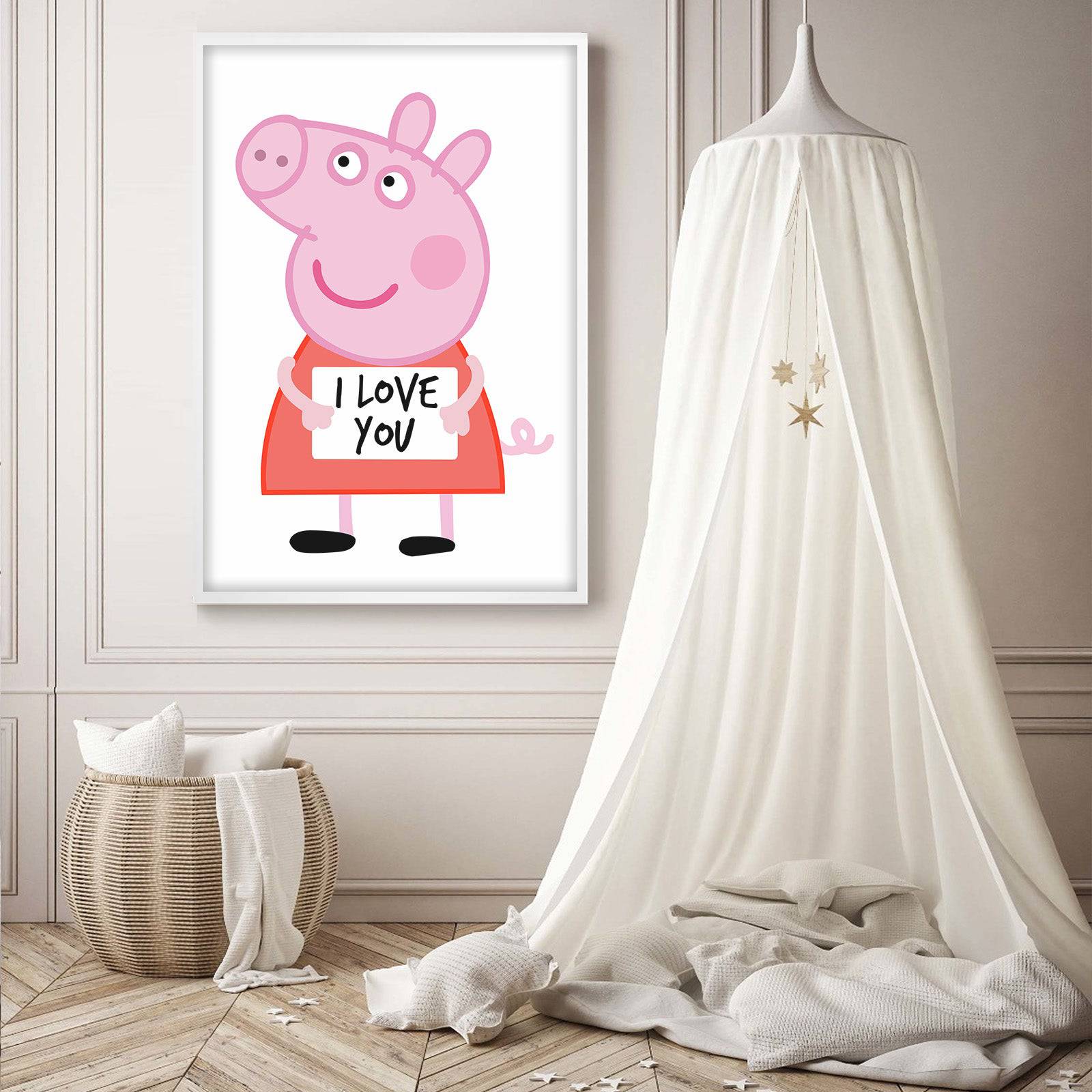 Peppa Pig Framed Graphic Art Print  Soapr0003 -  Paintings | لوحه فنيه مطبوعه بالايطار - ebarza Furniture UAE | Shop Modern Furniture in Abu Dhabi & Dubai - مفروشات ايبازرا في الامارات | تسوق اثاث عصري وديكورات مميزة في دبي وابوظبي