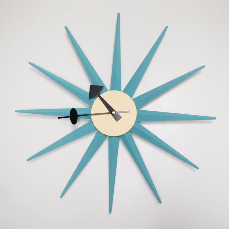 Sun Flower Wall Clock Cw08-Blue -  Clocks | ساعة حائط عباد الشمس - ebarza Furniture UAE | Shop Modern Furniture in Abu Dhabi & Dubai - مفروشات ايبازرا في الامارات | تسوق اثاث عصري وديكورات مميزة في دبي وابوظبي