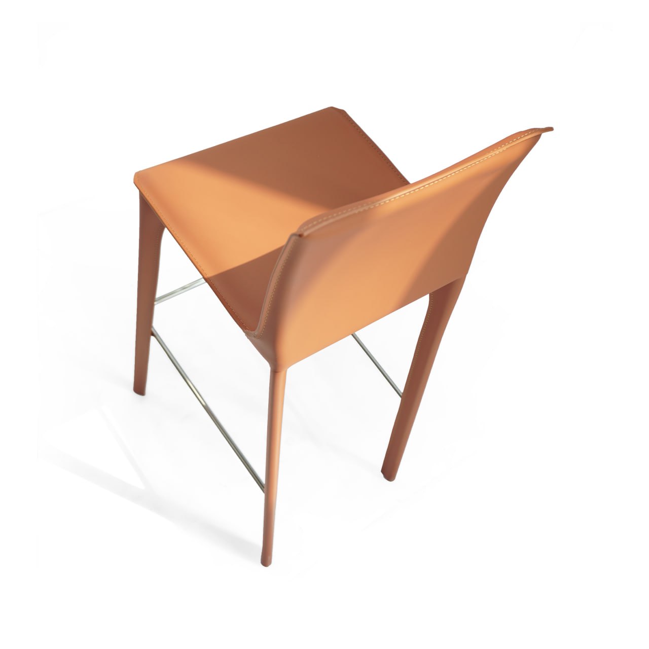 Mycroft Saddle Leather Bar Stool MLL-B43-orange -  Bar Stools | مقعد مرتفع مصنوع من الجلد من مايكروفت - ebarza Furniture UAE | Shop Modern Furniture in Abu Dhabi & Dubai - مفروشات ايبازرا في الامارات | تسوق اثاث عصري وديكورات مميزة في دبي وابوظبي