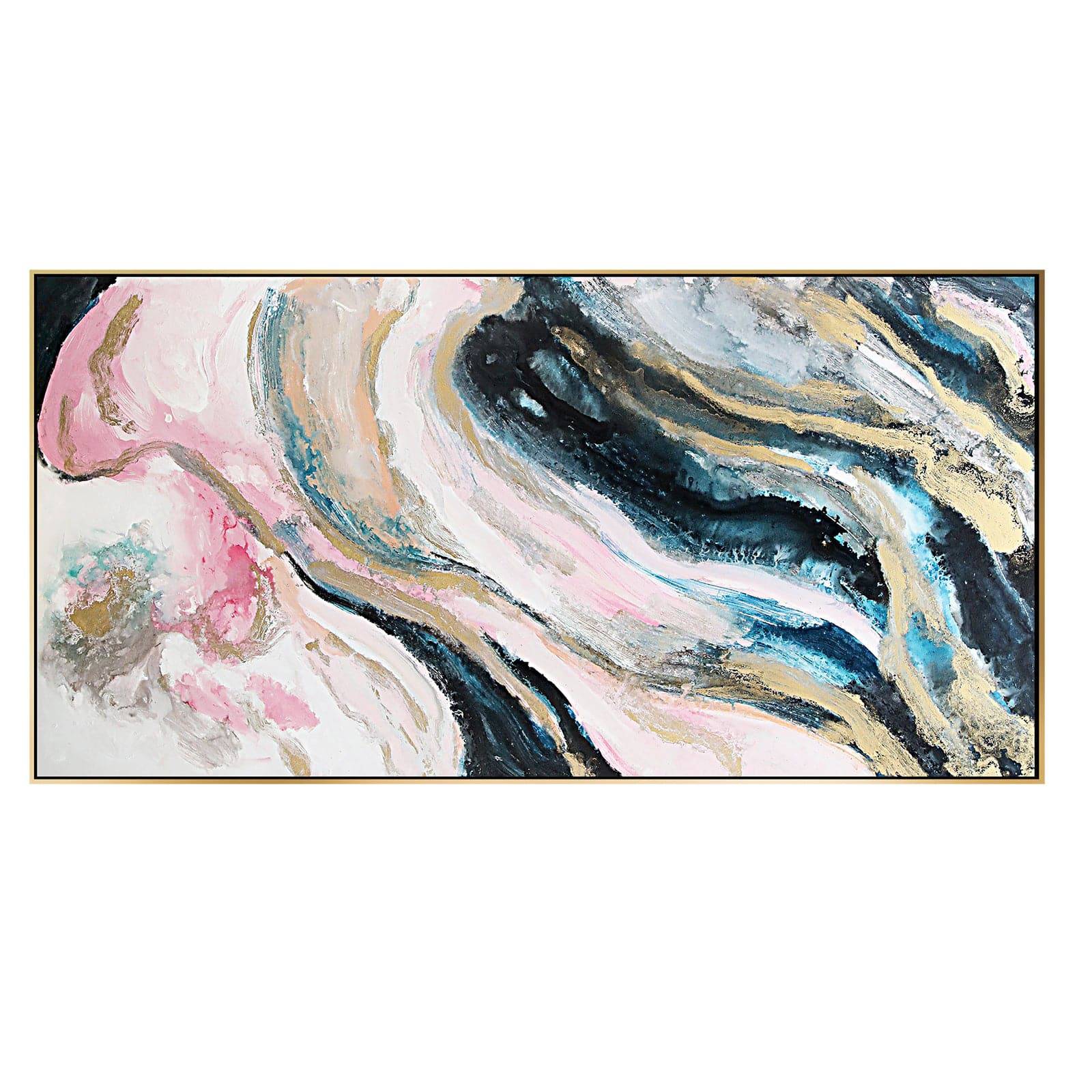 Pink Galaxy Hand Painted Art Painting With Frame 160X80 Cm Soap0104 -  Paintings | 160*80 لوحة المجرة الوردية الفنية مرسومة باليد بإطار سم - ebarza Furniture UAE | Shop Modern Furniture in Abu Dhabi & Dubai - مفروشات ايبازرا في الامارات | تسوق اثاث عصري وديكورات مميزة في دبي وابوظبي