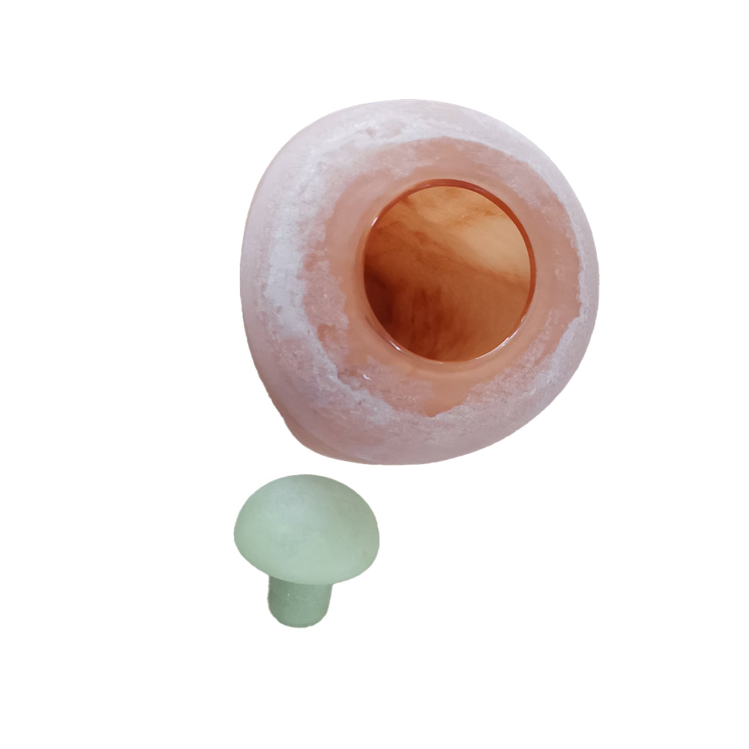 Tall pink and green ceramic vase from BEACON, showcasing a sleek design with vibrant color accents.