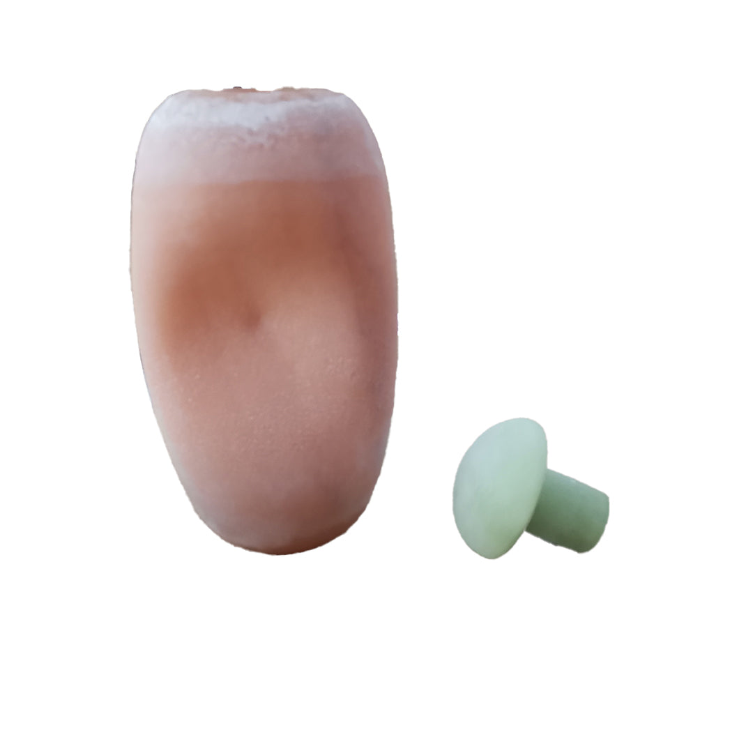 Pink and green tall ceramic vase from BEACON, featuring a sleek jar shape and vibrant color blend.
