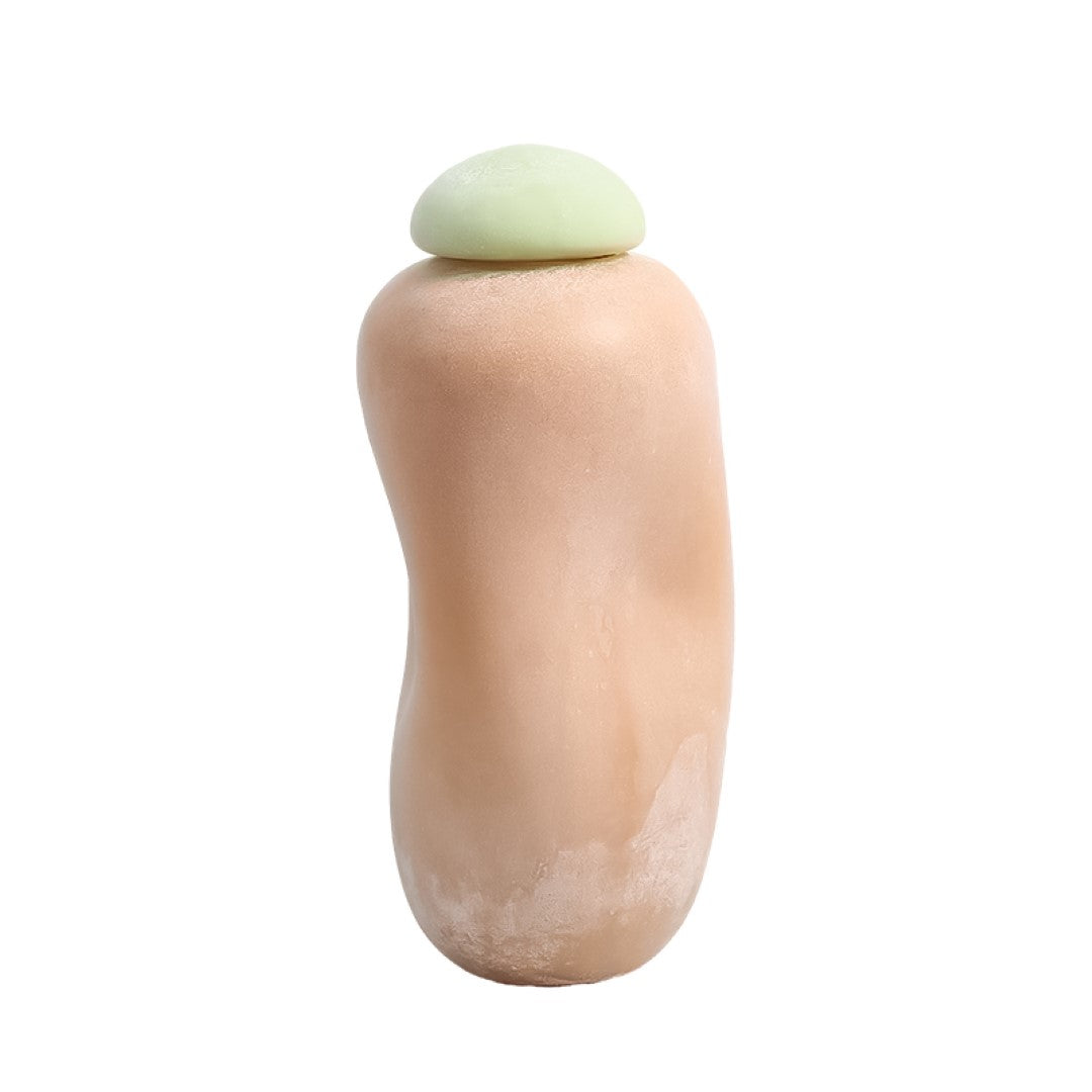 Tall pink and green glass vase from BEACON, featuring a sleek jar shape perfect for floral arrangements.