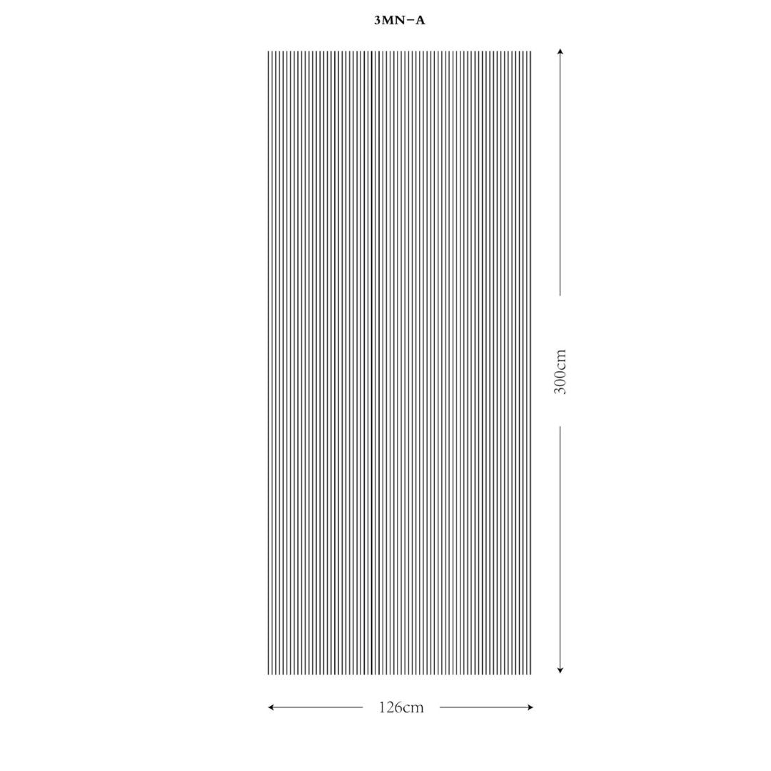Pinstripe wallpaper by BEACON with light gray and white vertical lines, suitable for modern interior decor.