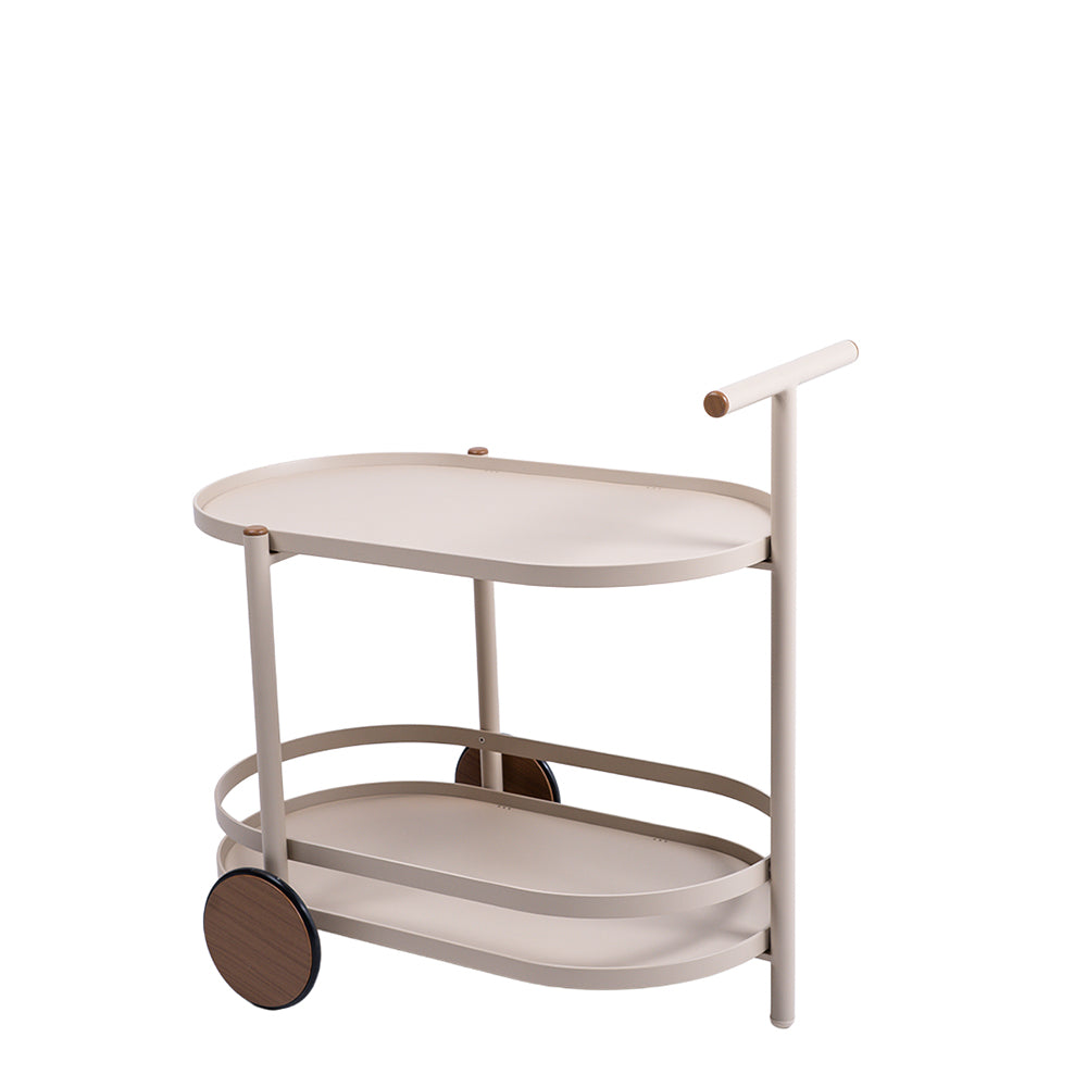 BEACON ALMADG pipe bar trolley with metal frame and wheels, featuring a sleek, modern design for versatile use.