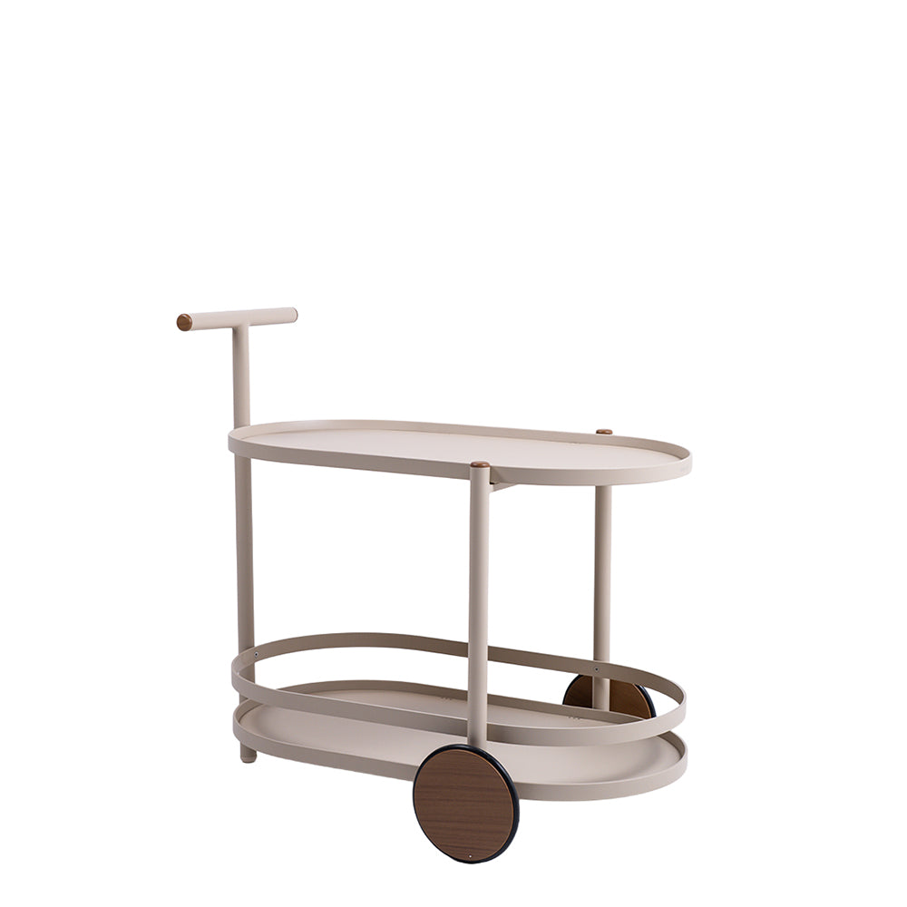BEACON ALMADG pipe bar trolley KT8503N42ALU with metal frame and wheels, ideal for serving or storage in modern interiors.